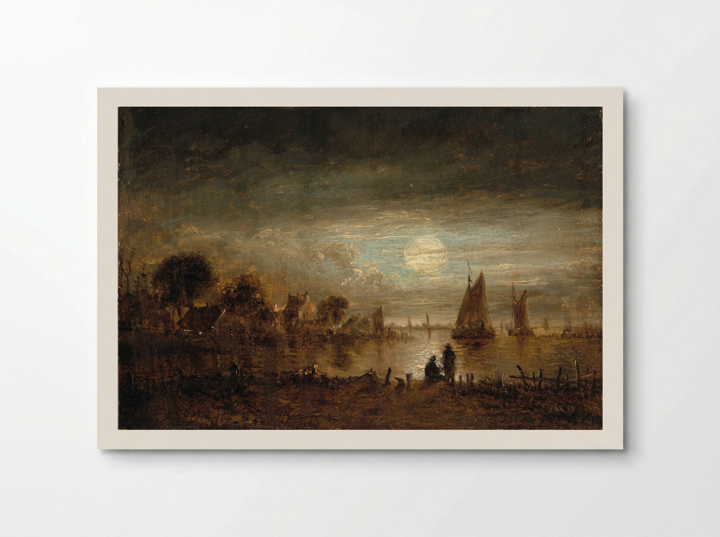 View of a River in Moonlight - Aert van der Neer - Poster