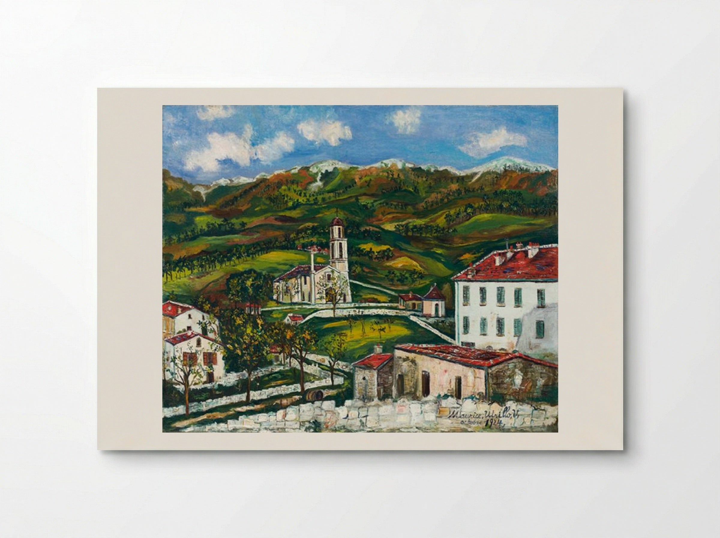 Village Landscape with Church - Maurice Utrillo - Poster