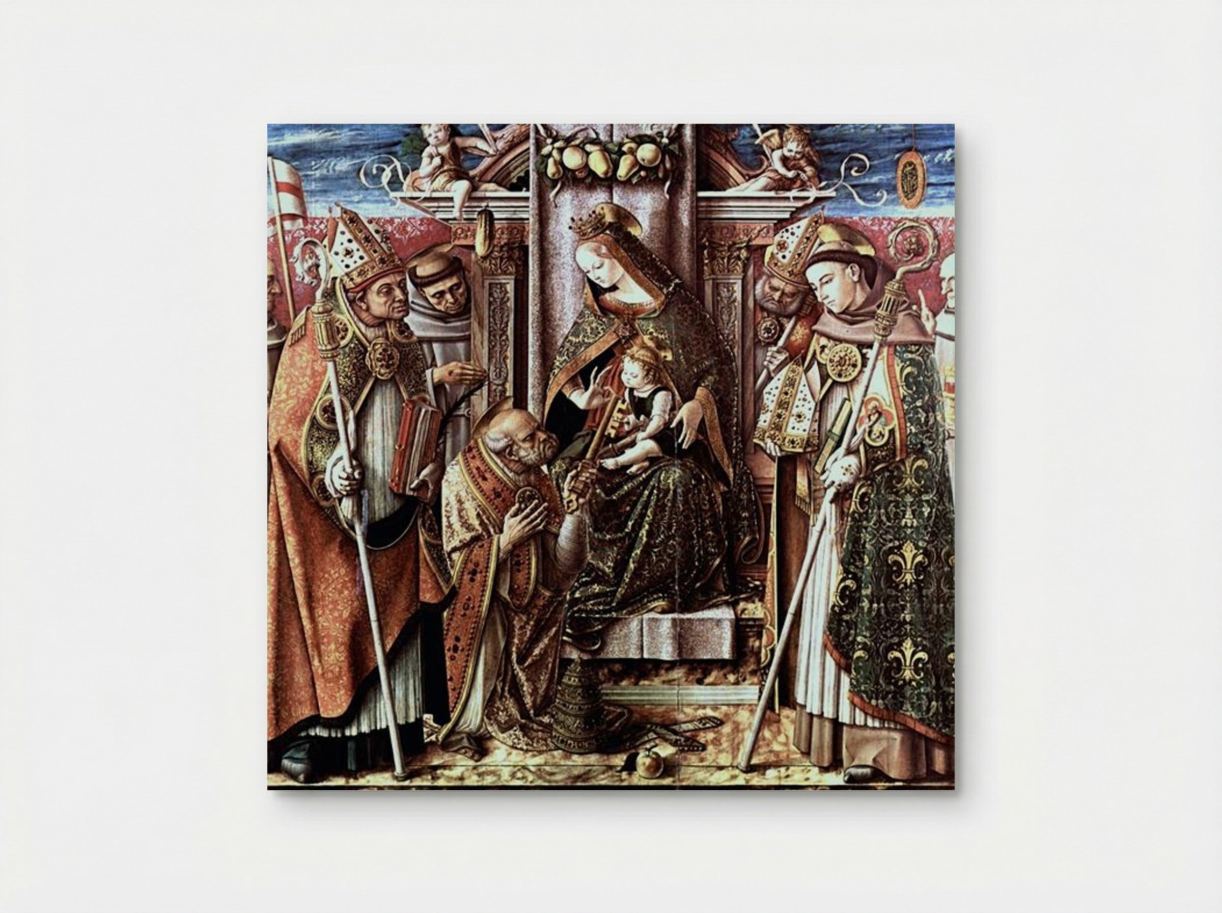 Virgin and Child Enthroned with Saints - Carlo Crivelli - Poster