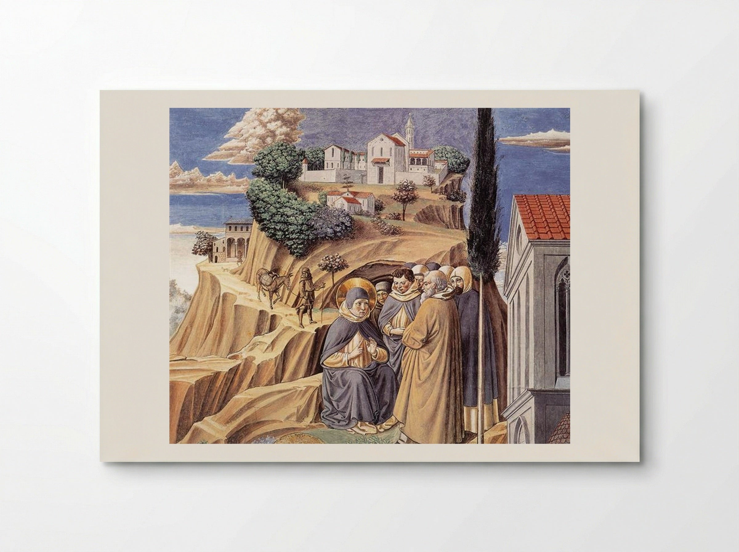 Visit to the Monks of Mount Pisano - Benozzo Gozzoli - Poster