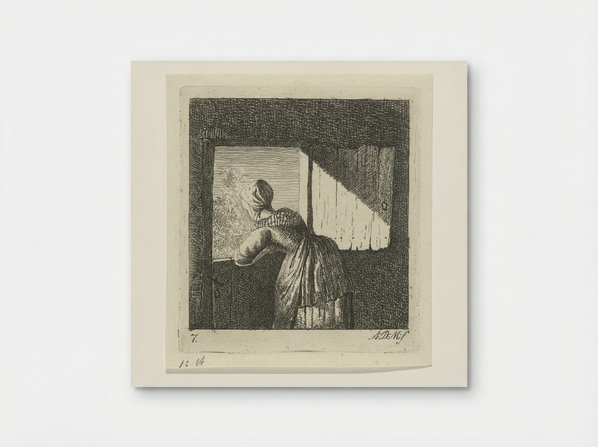 Vrouw leunend op een onderdeur - Anthonie Willem Hendrik Nolthenius de Man - Poster
