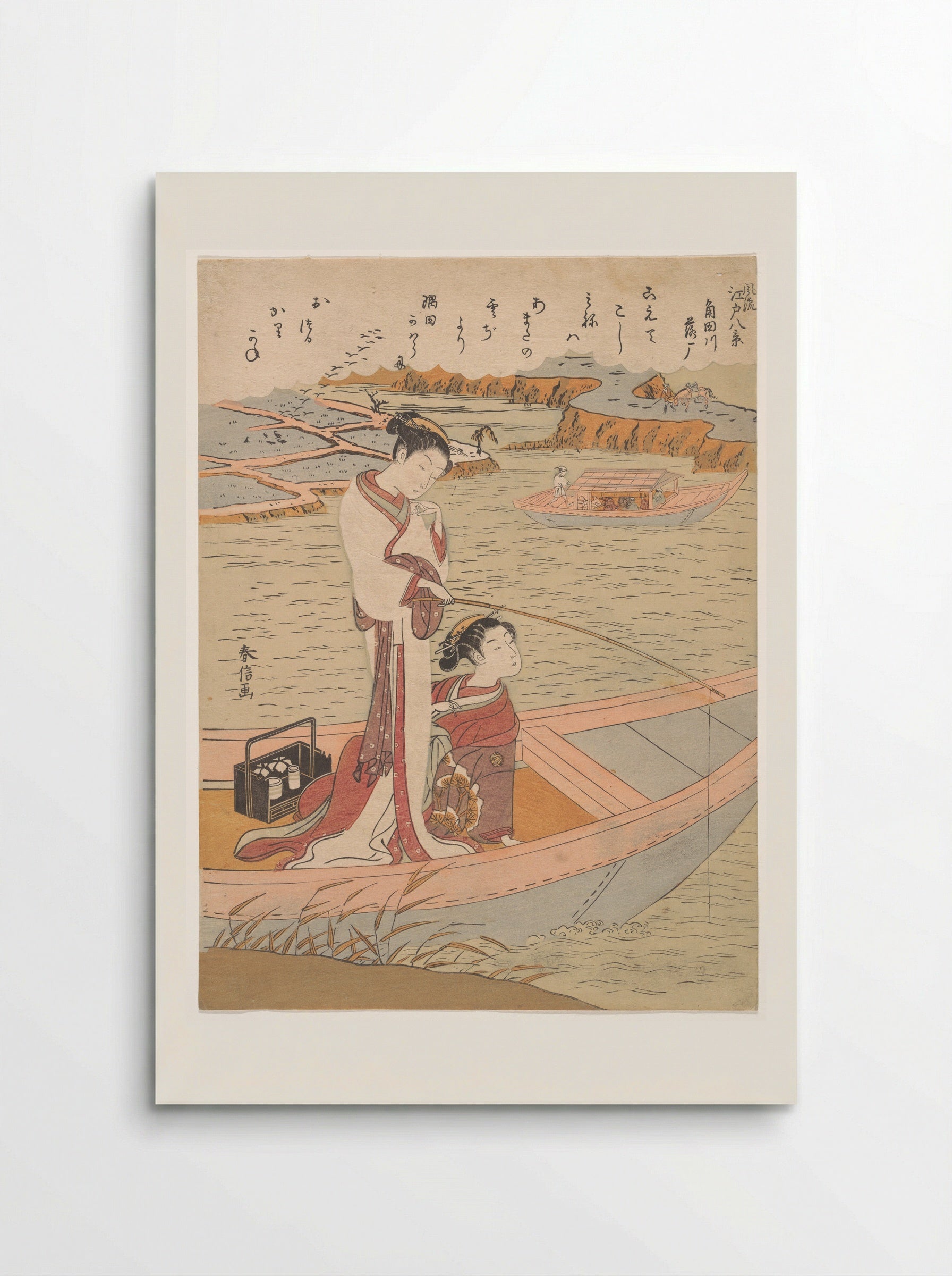 Wild Geese Flying Down the Sumida River - Suzuki Harunobu - Poster