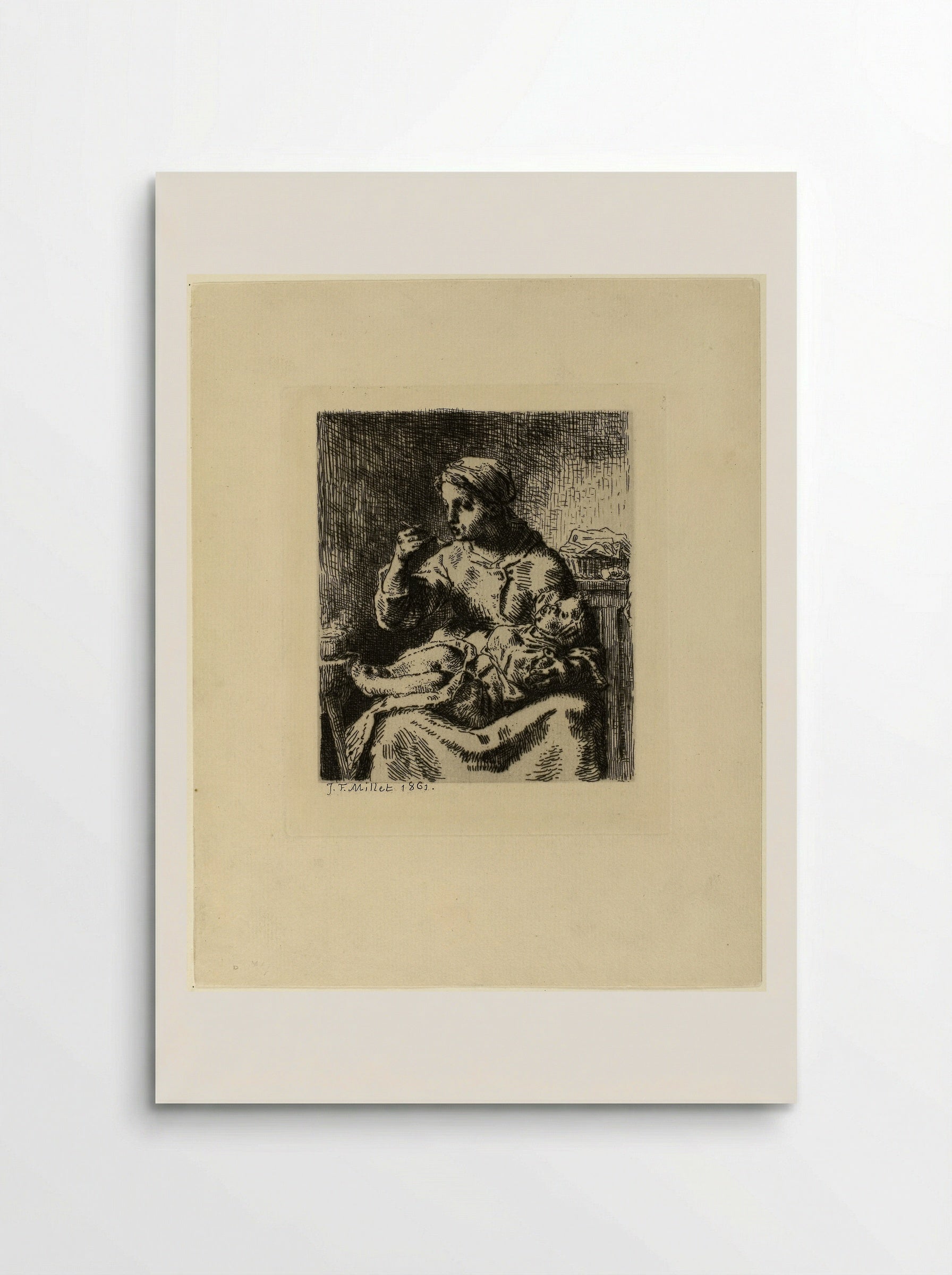 Woman Feeding Her Child - Jean-François Millet - Poster