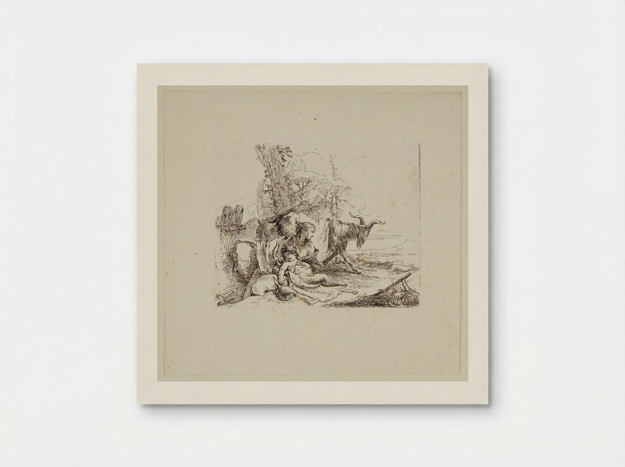 Woman, Goat, and Satyr - Giovanni Battista Tiepolo - Poster