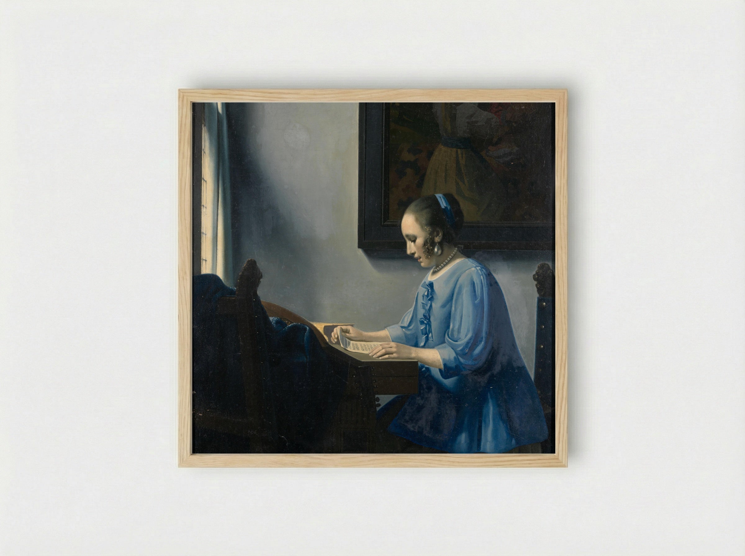 Woman Reading Sheet Music - Han van Meegeren - Framed Print Wood