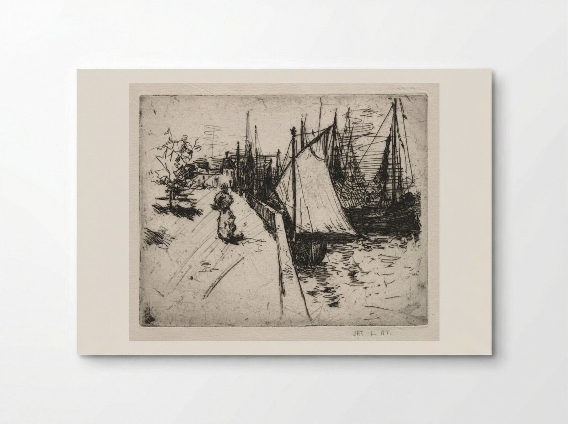 Woman on Quay, Honfleur - John Henry Twachtman - Poster