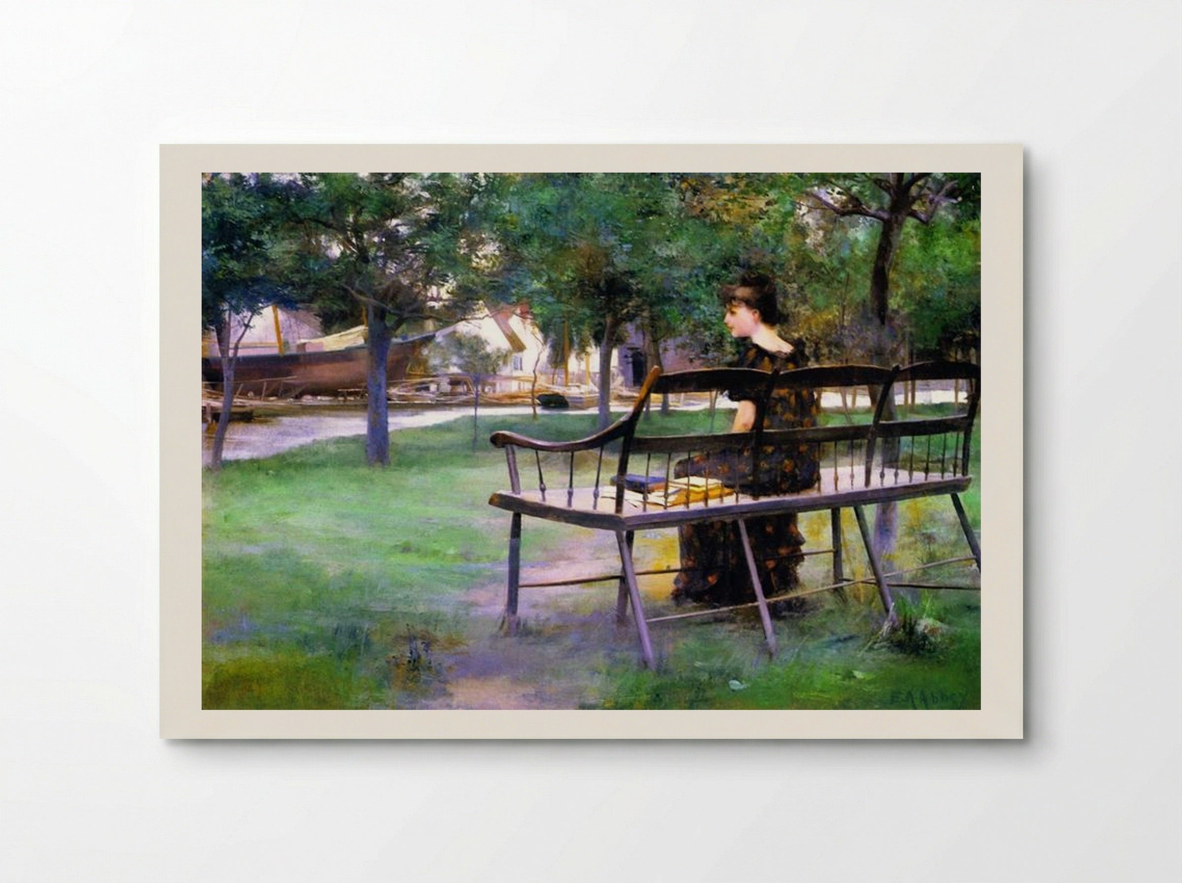 Woman on a Bench - Edwin Austin Abbey - Poster