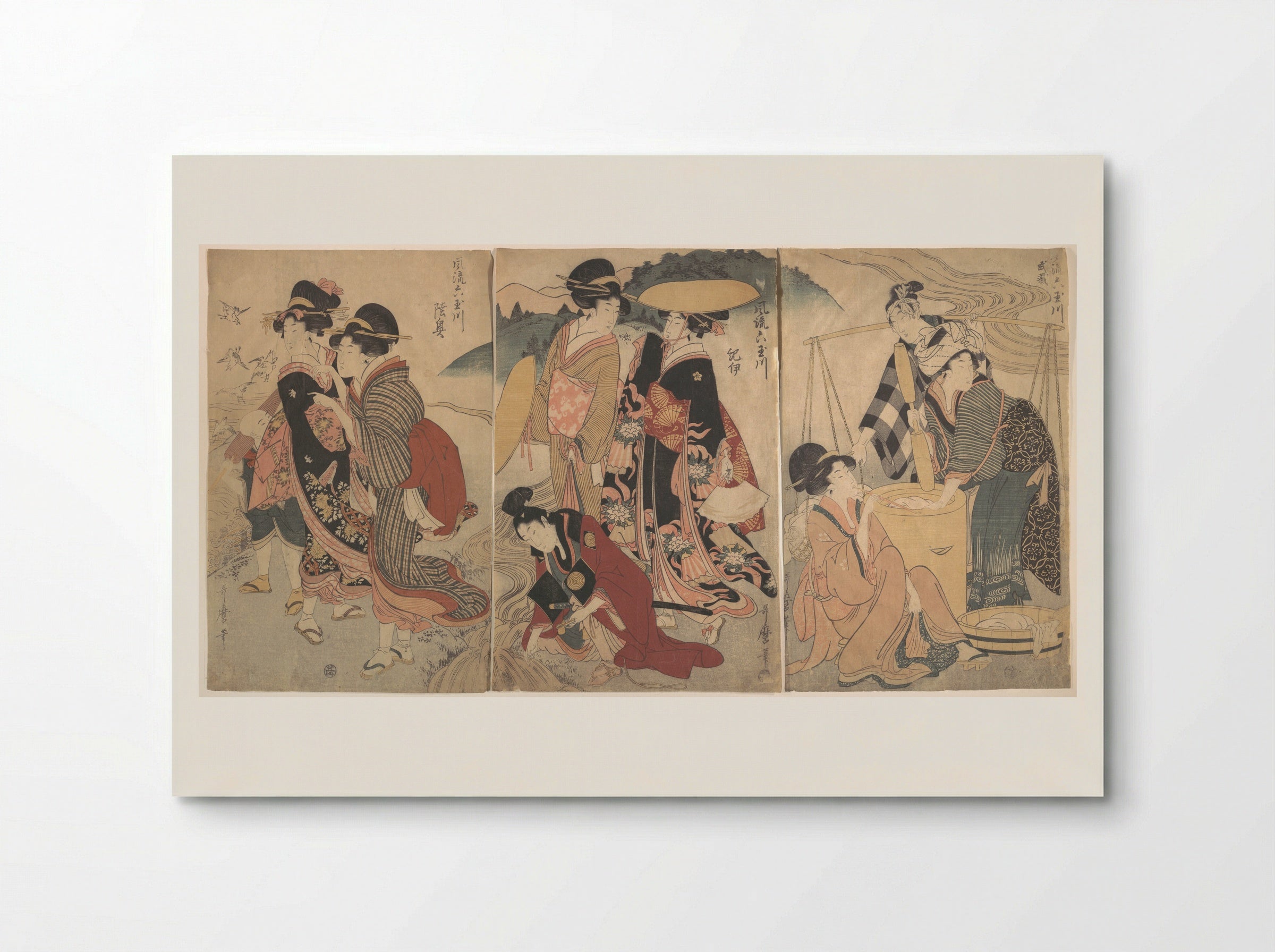Women and a Man in the Country; Some Pageant - Kitagawa Utamaro - Poster