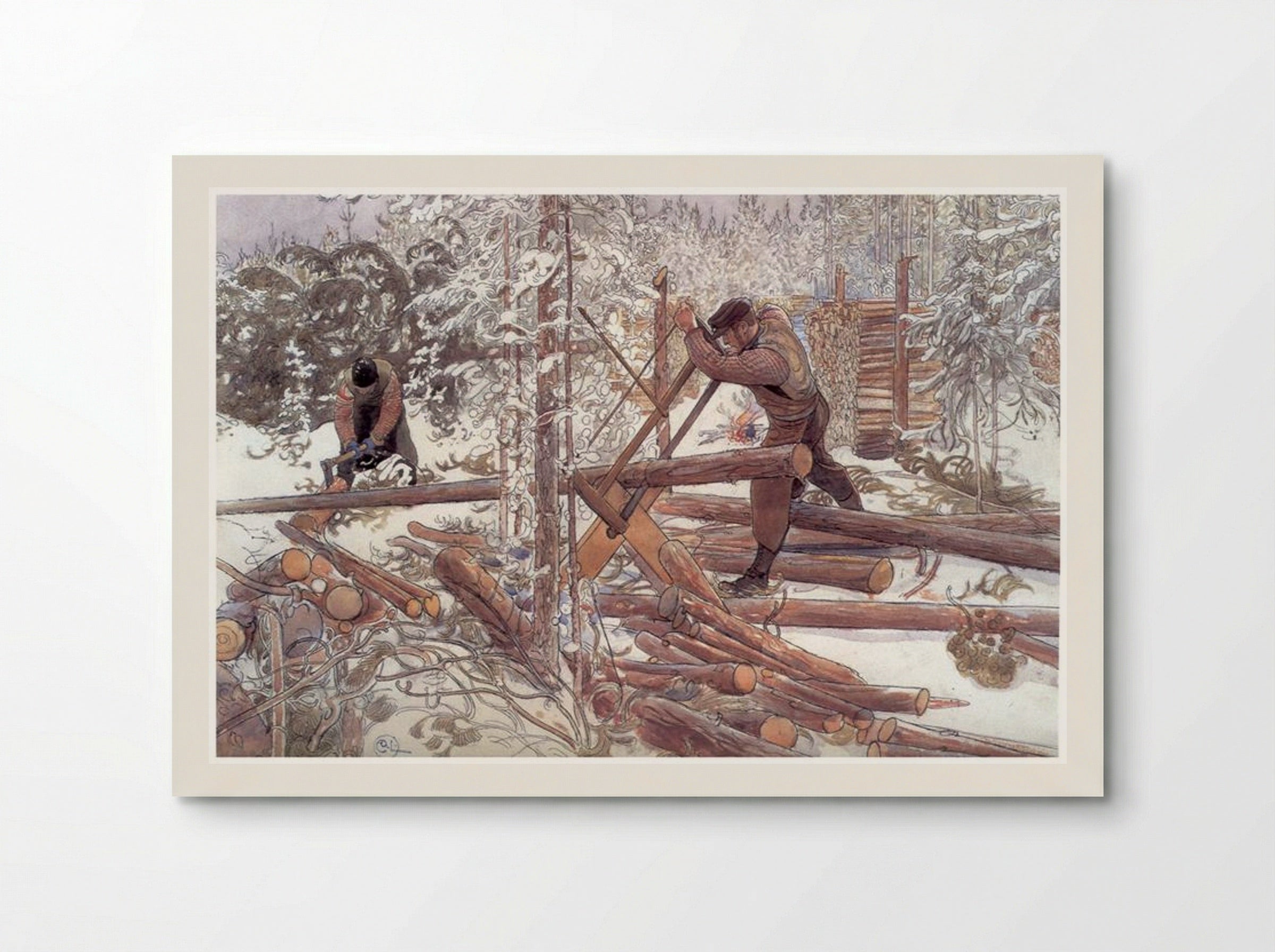 Woodcutters in the Forest - Carl Larsson - Poster