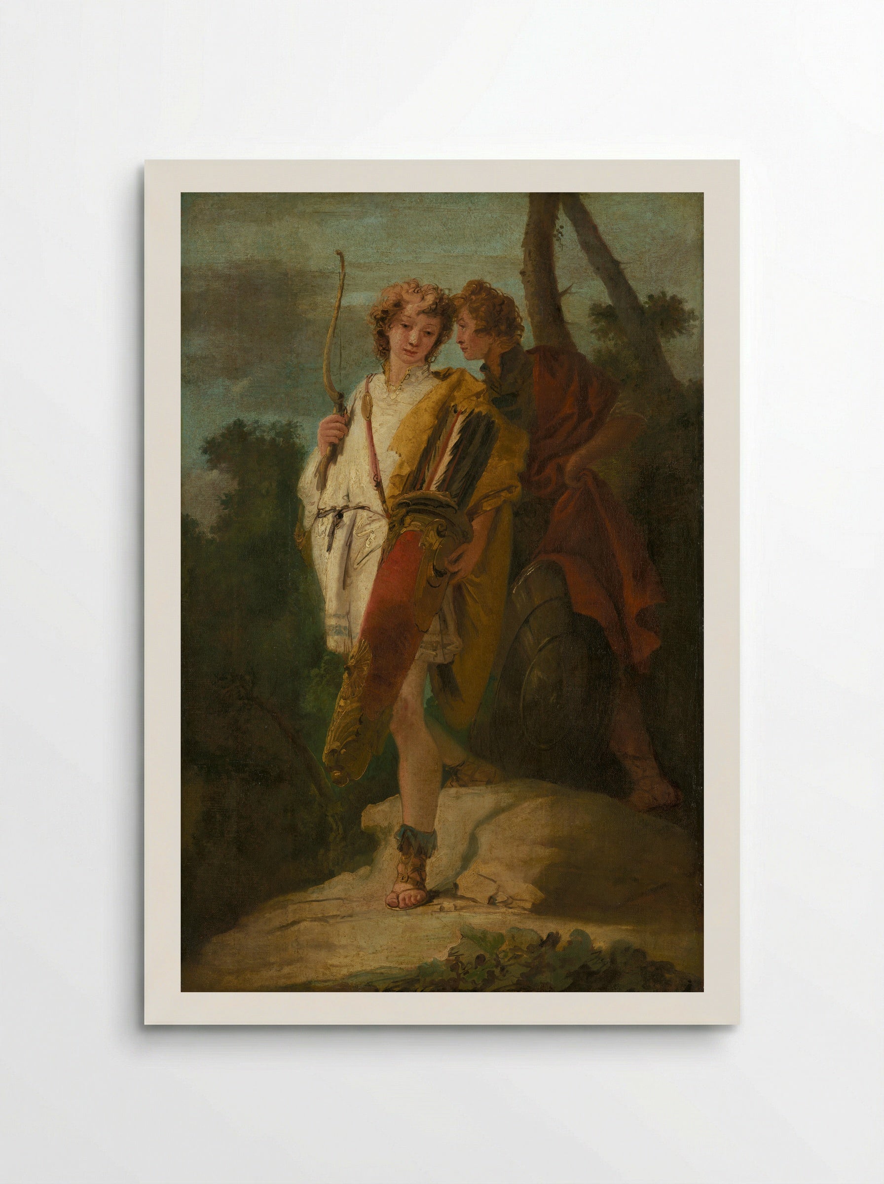 Young Man with a Bow and a Large Quiver and His Comrade with a Shield - Giovanni Battista Tiepolo - Poster