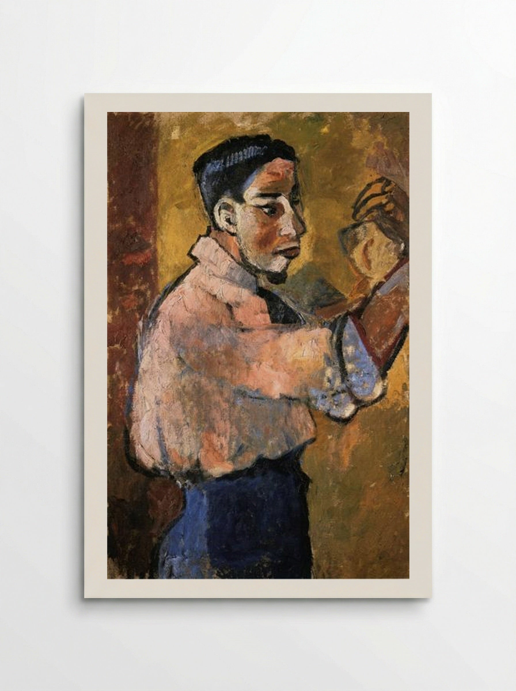Young Man with a Goatee - Natalia Goncharova - Poster