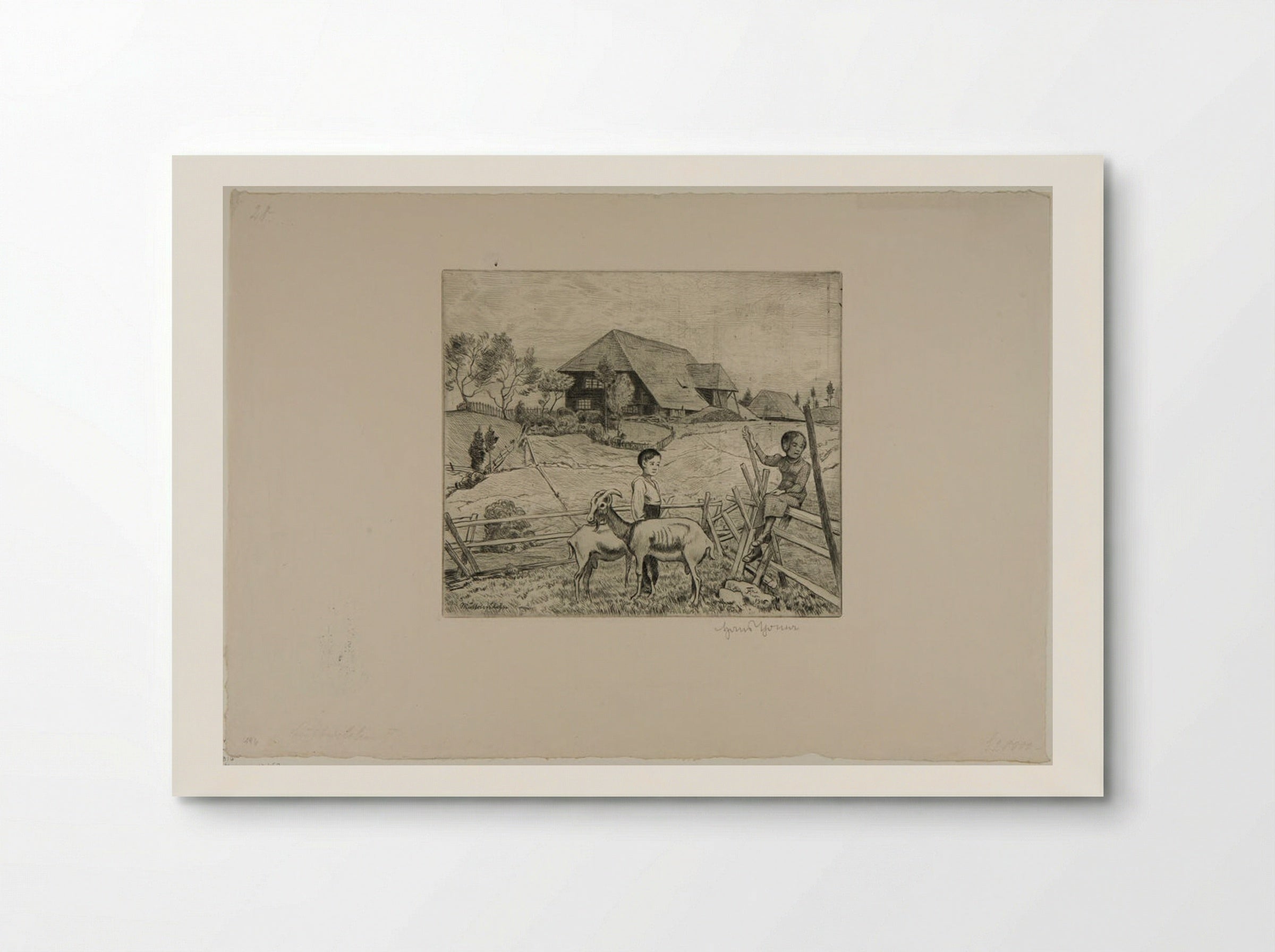 Ziegenhirten, Mutterslehn II (Goat Lenders, Mother's Solace) - Hans Thoma - Poster