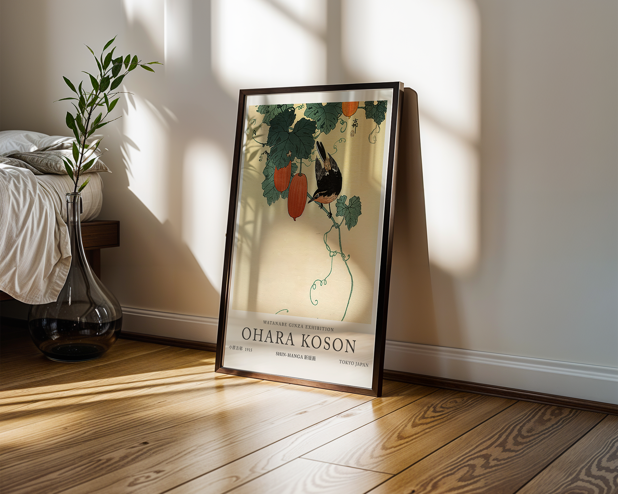 a-flycatcher-on-cucumber-bush-ohara-koson mockup