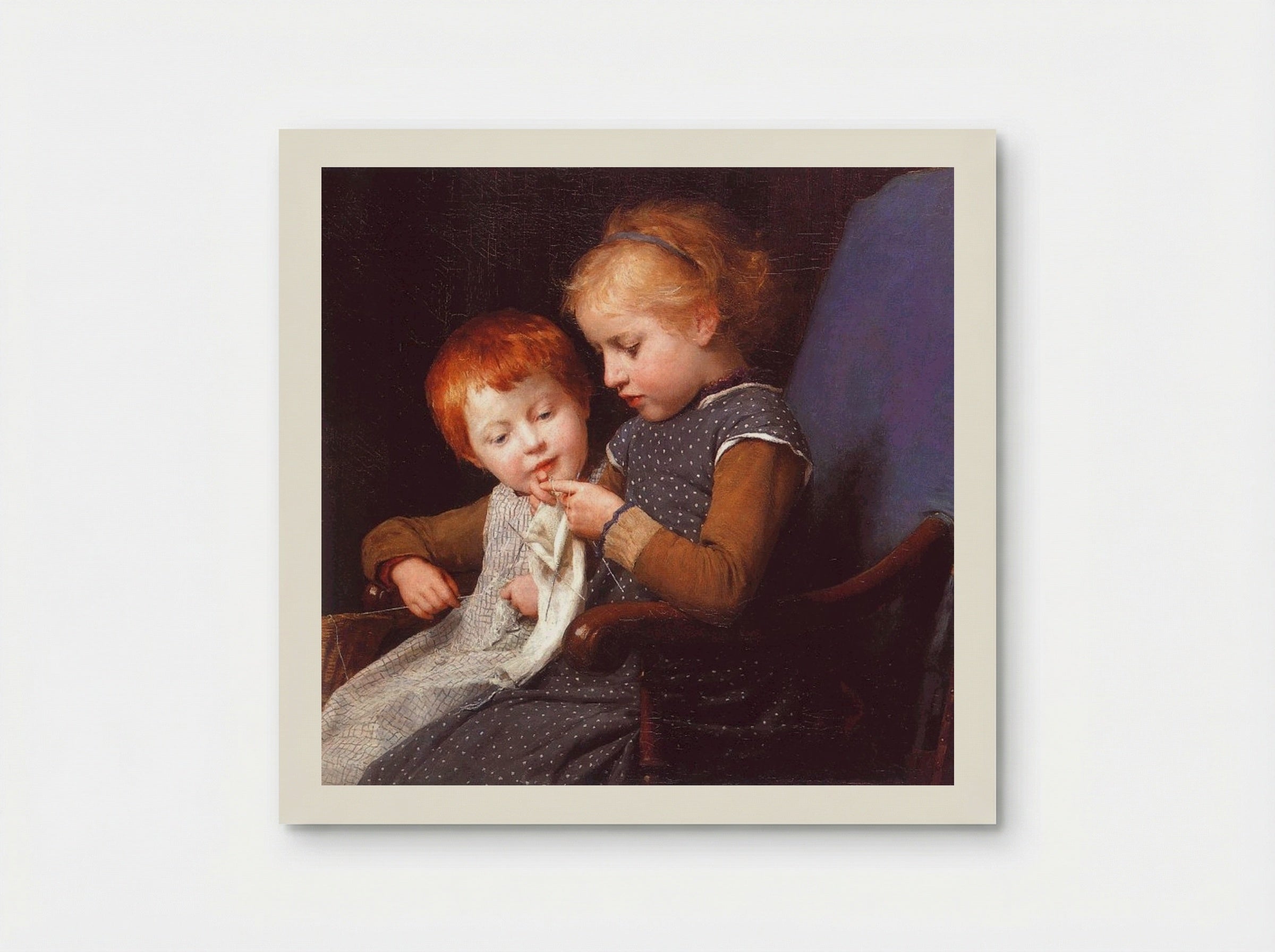 The Little Knitters - Albert Anker - Poster