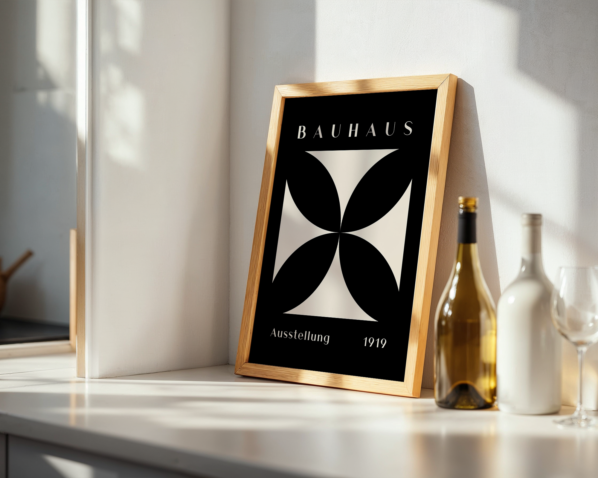 bauhaus-cross-form-black-on-cream-1919 mockup