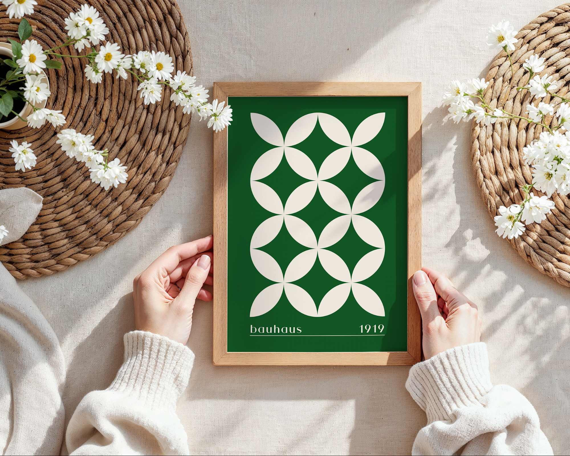 bauhaus-petal-matrix-in-green-1919 mockup