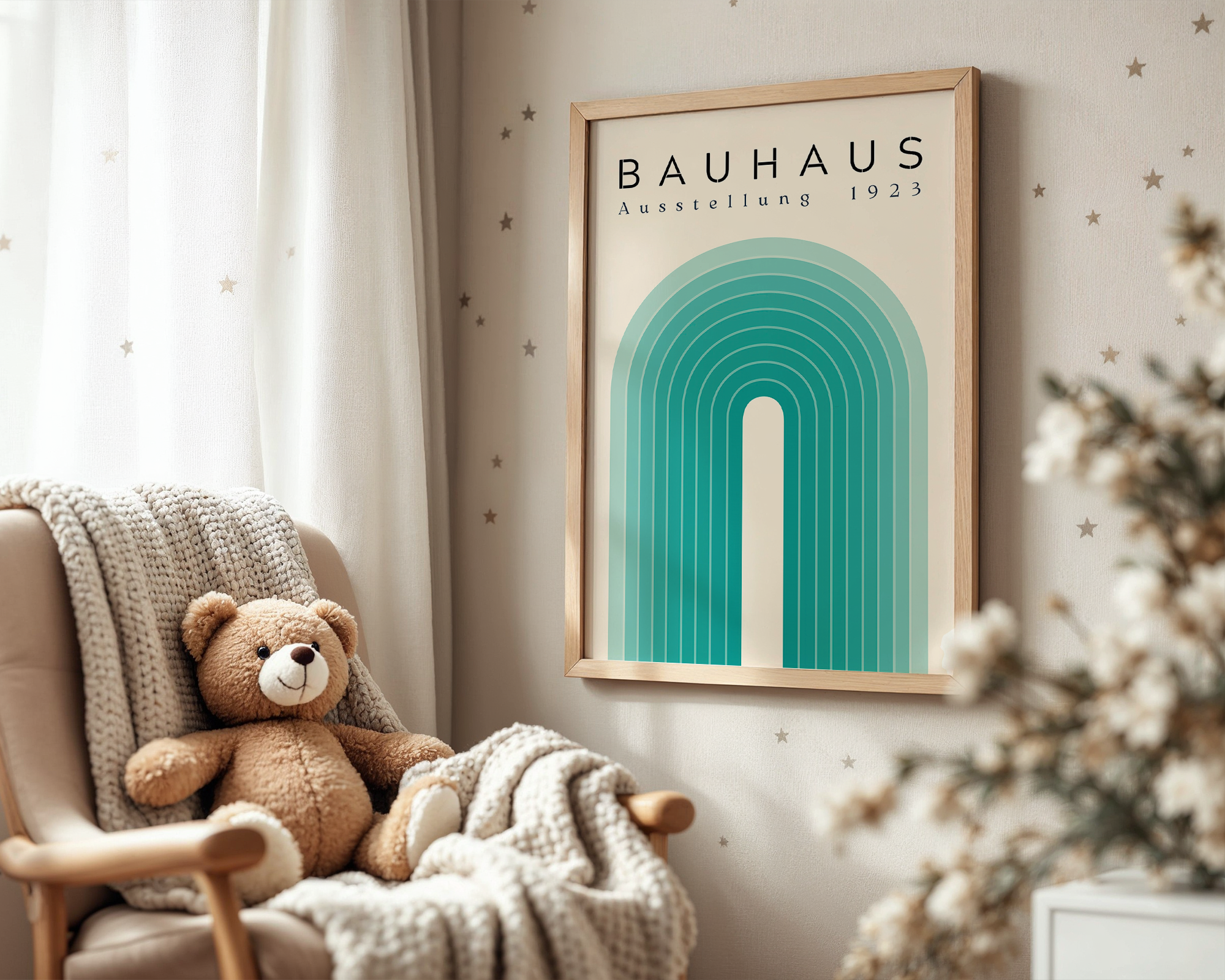 bauhaus-teal-arch-1923-exhibition-poster mockup