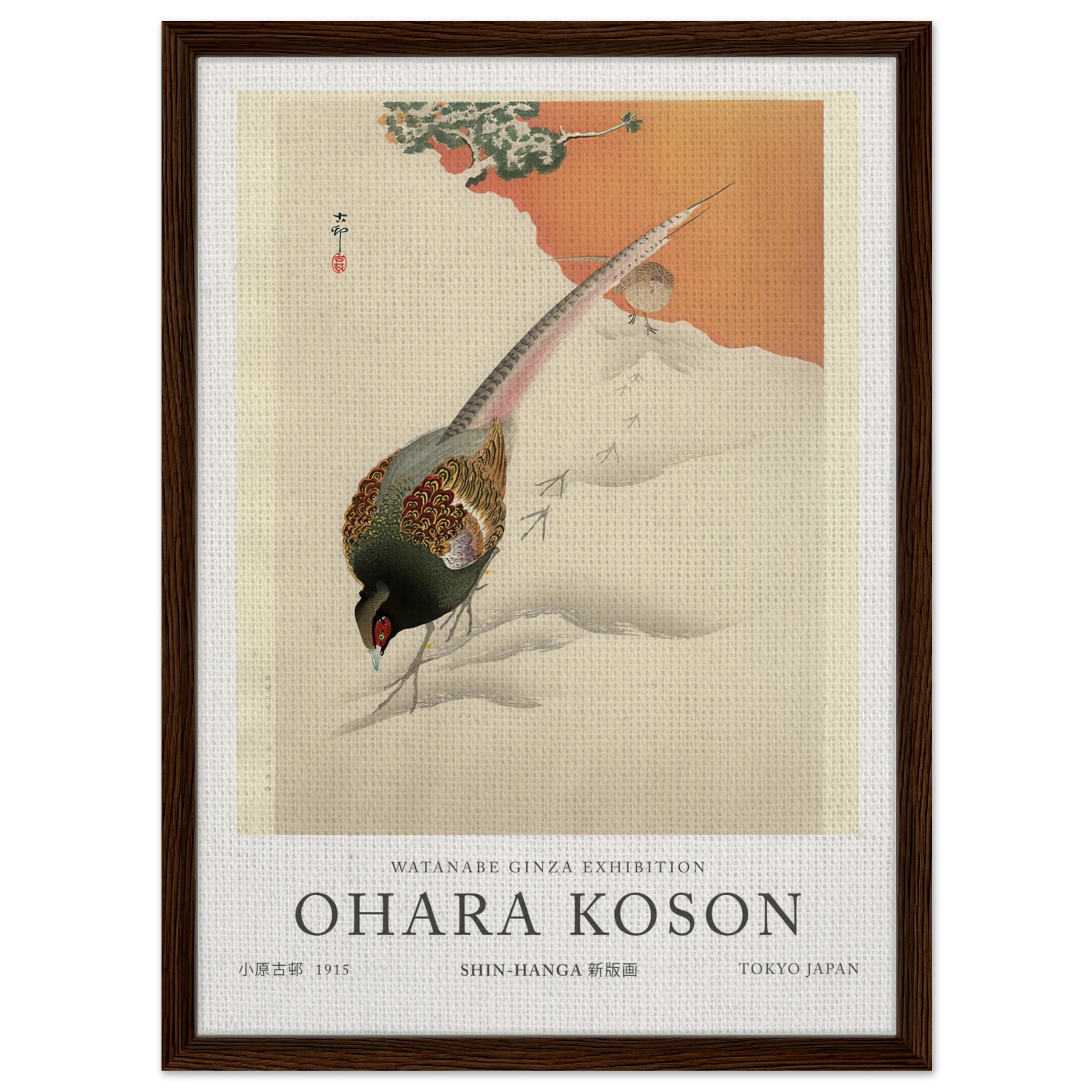 A Pair Of Pheasants In The Snow - Ohara Koson