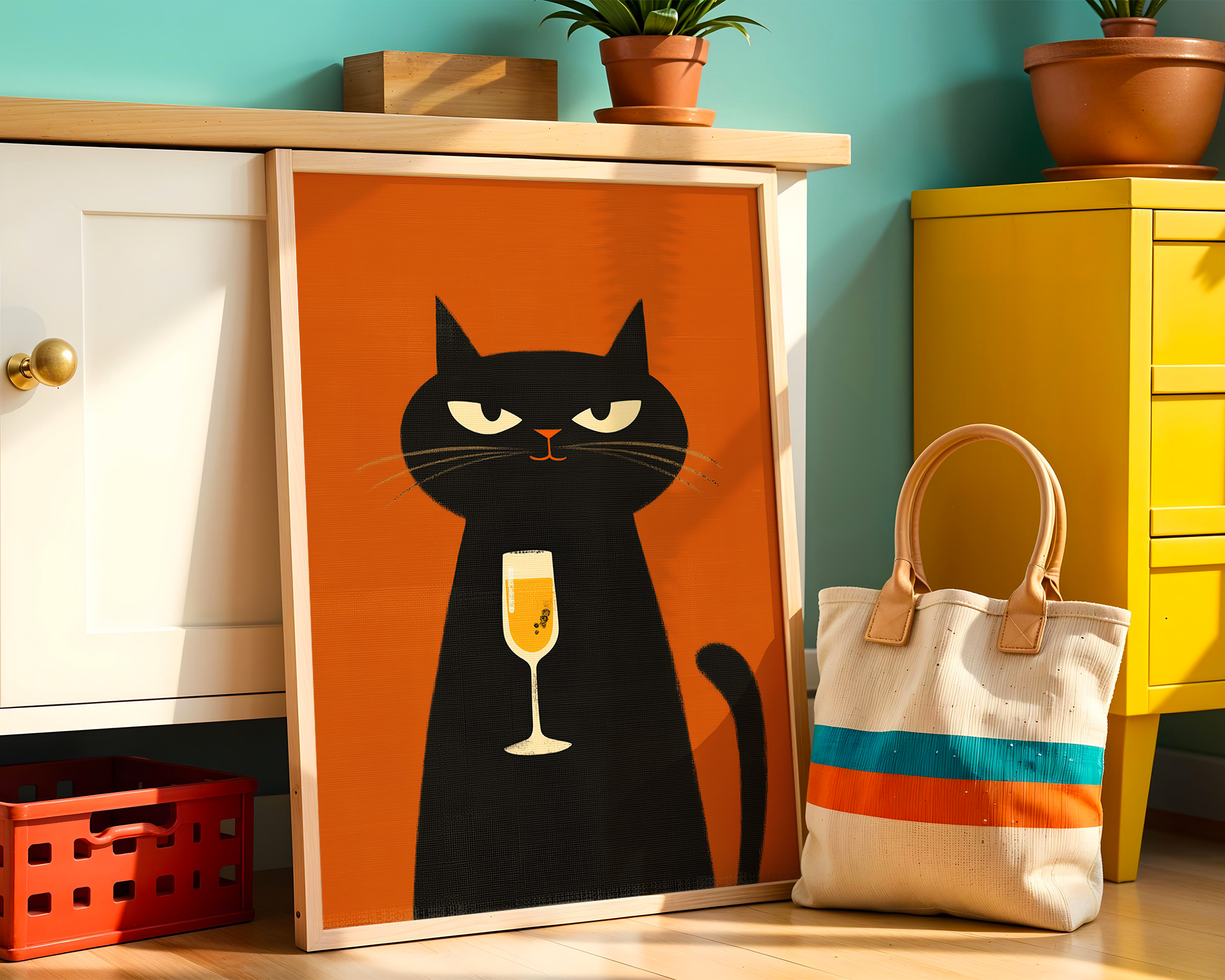 champagne-cat mockup
