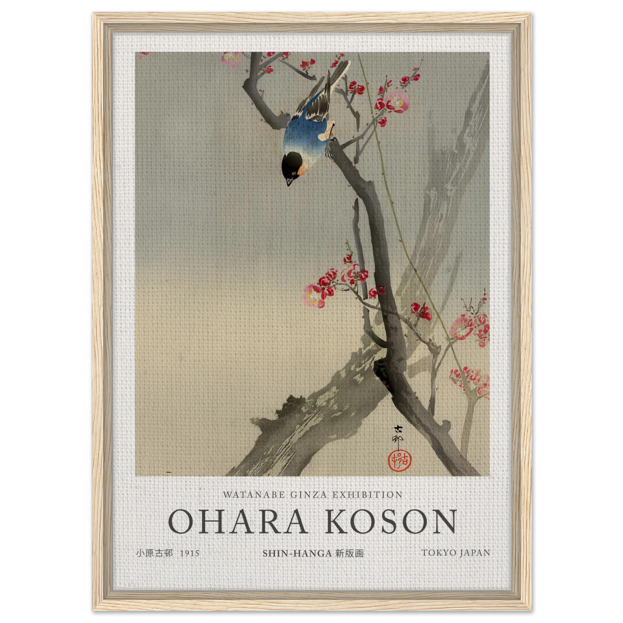 Bullfinch On Flowering Plum - Ohara Koson