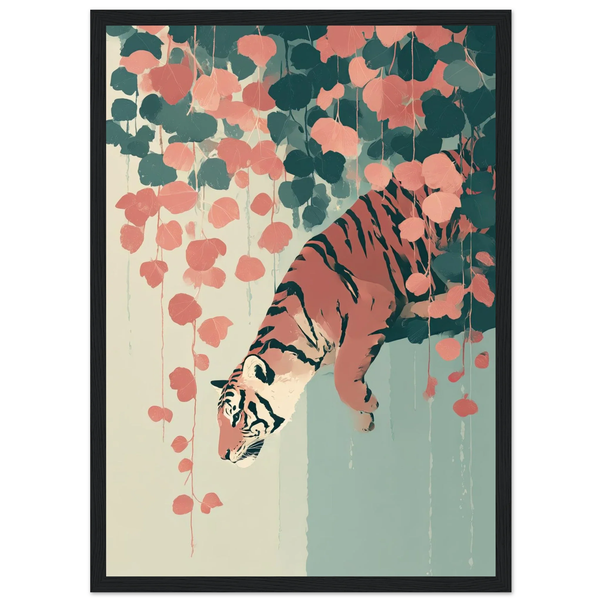 Tiger Among Vines – Dreamlike Jungle Art Print