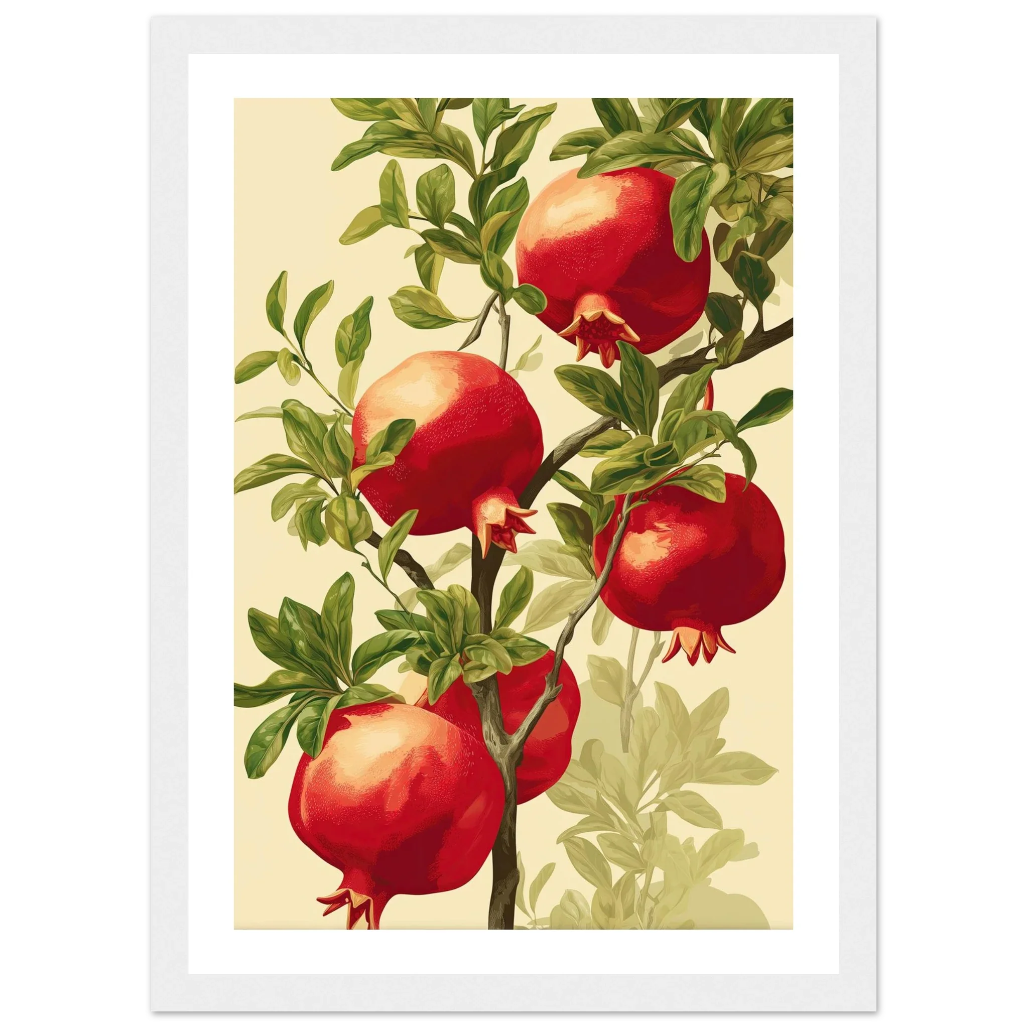 Ripened Pomegranates – Classic Botanical Fruit Wall Art