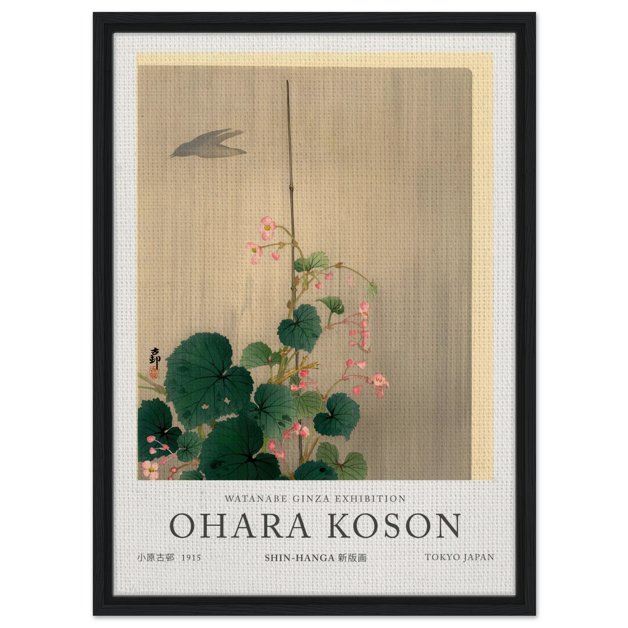 Bird And Begonias - Ohara Koson