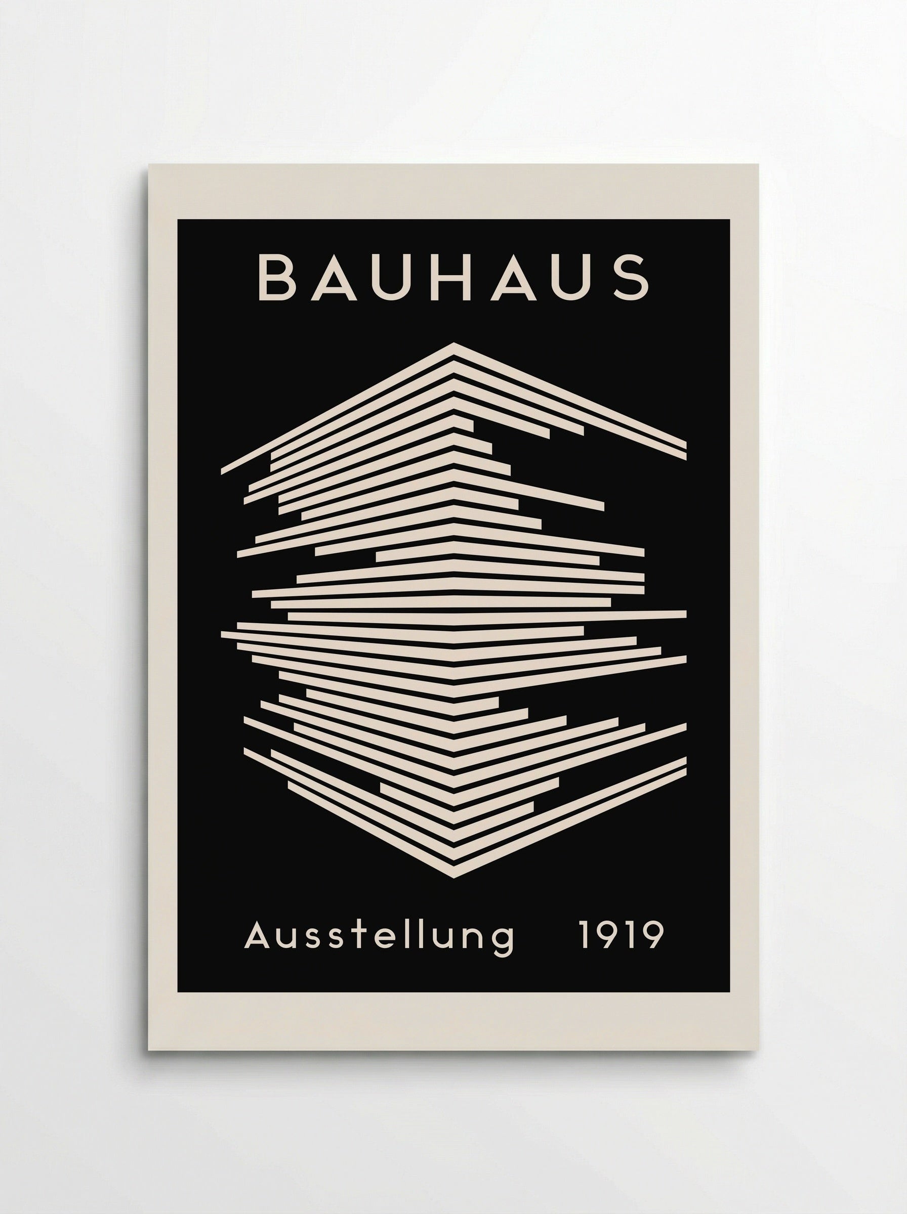 Bauhaus Architectural Lines on Black - Poster