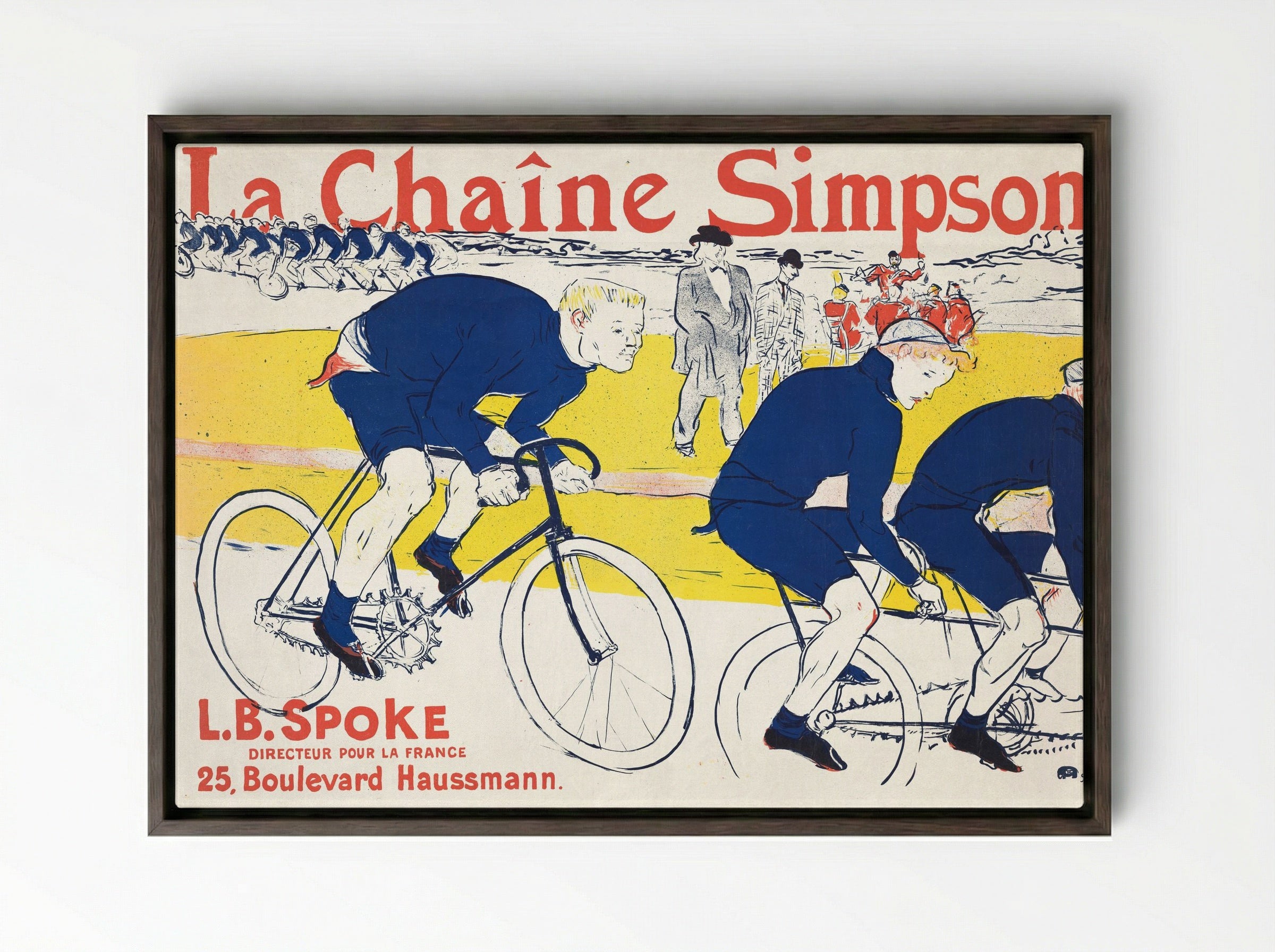 La Chaîne Simpson - Henri de Toulouse-Lautrec - Framed Canvas Dark Wood