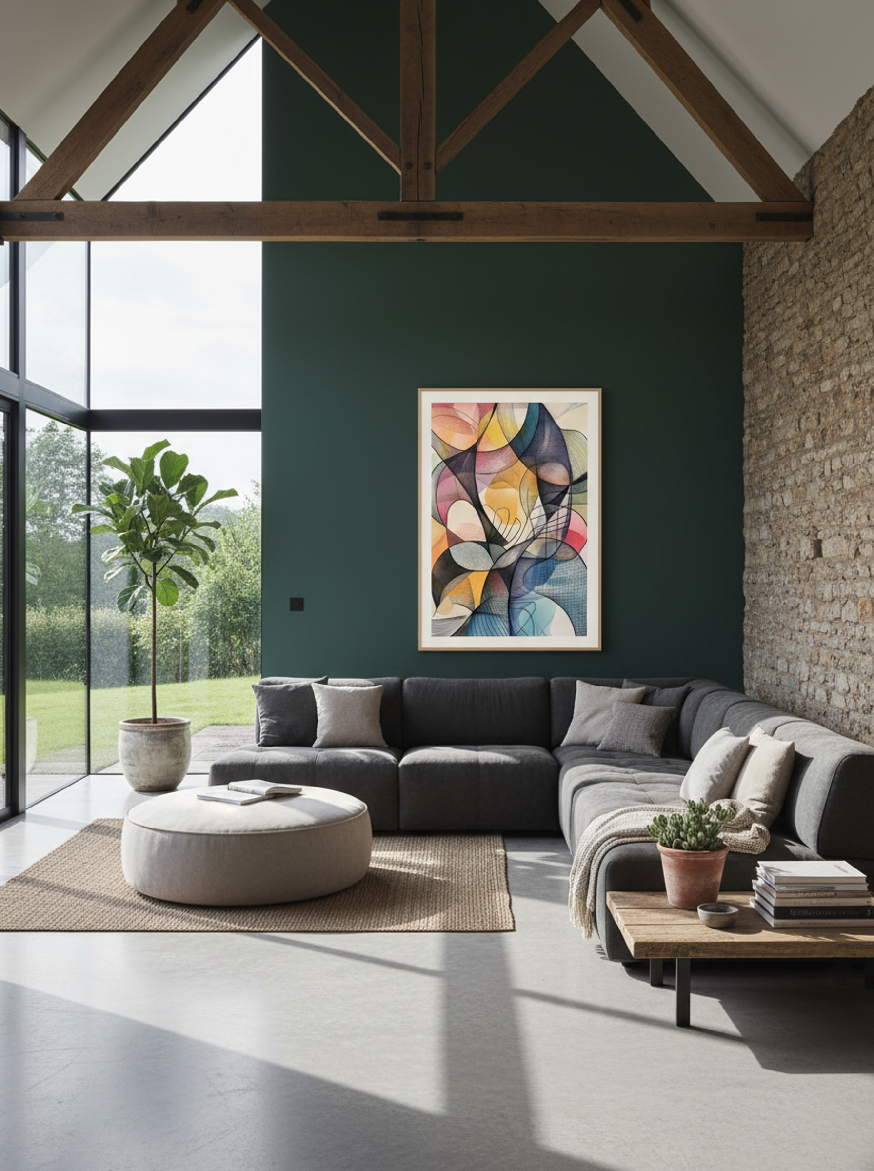 Flowform – Geometric Linework and Colourfield Abstraction - Lifestyle