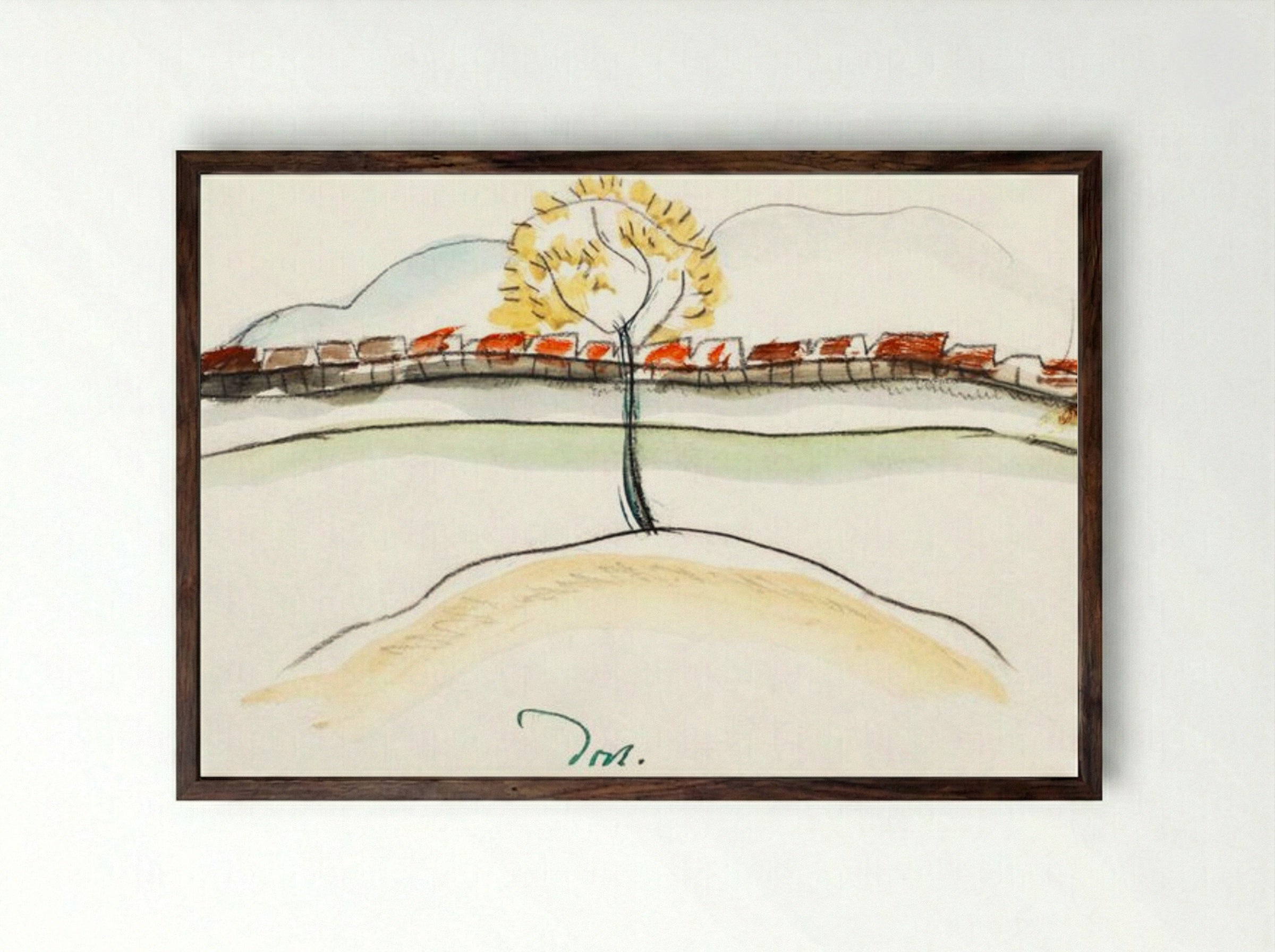 Fall Brook Railroad - Arthur Dove - Framed Print Dark Wood