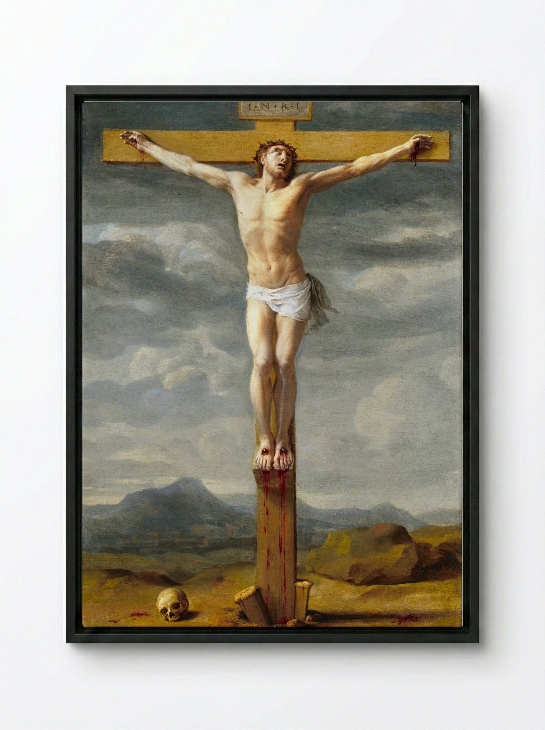 Crucifixion - Eustache Le Sueur - Framed Canvas Black