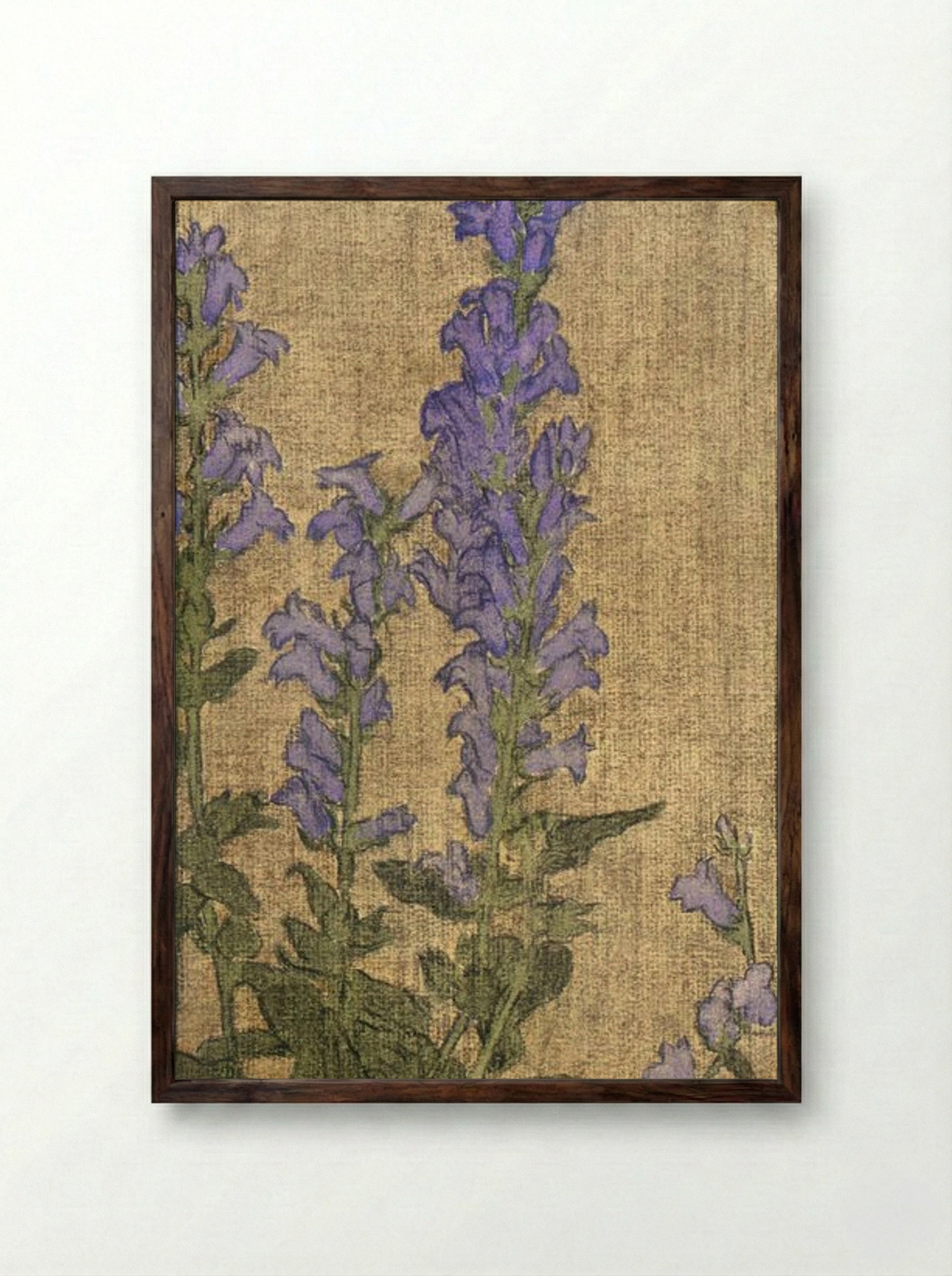 Delphinium - Hannah Borger Overbeck - Framed Print Dark Wood