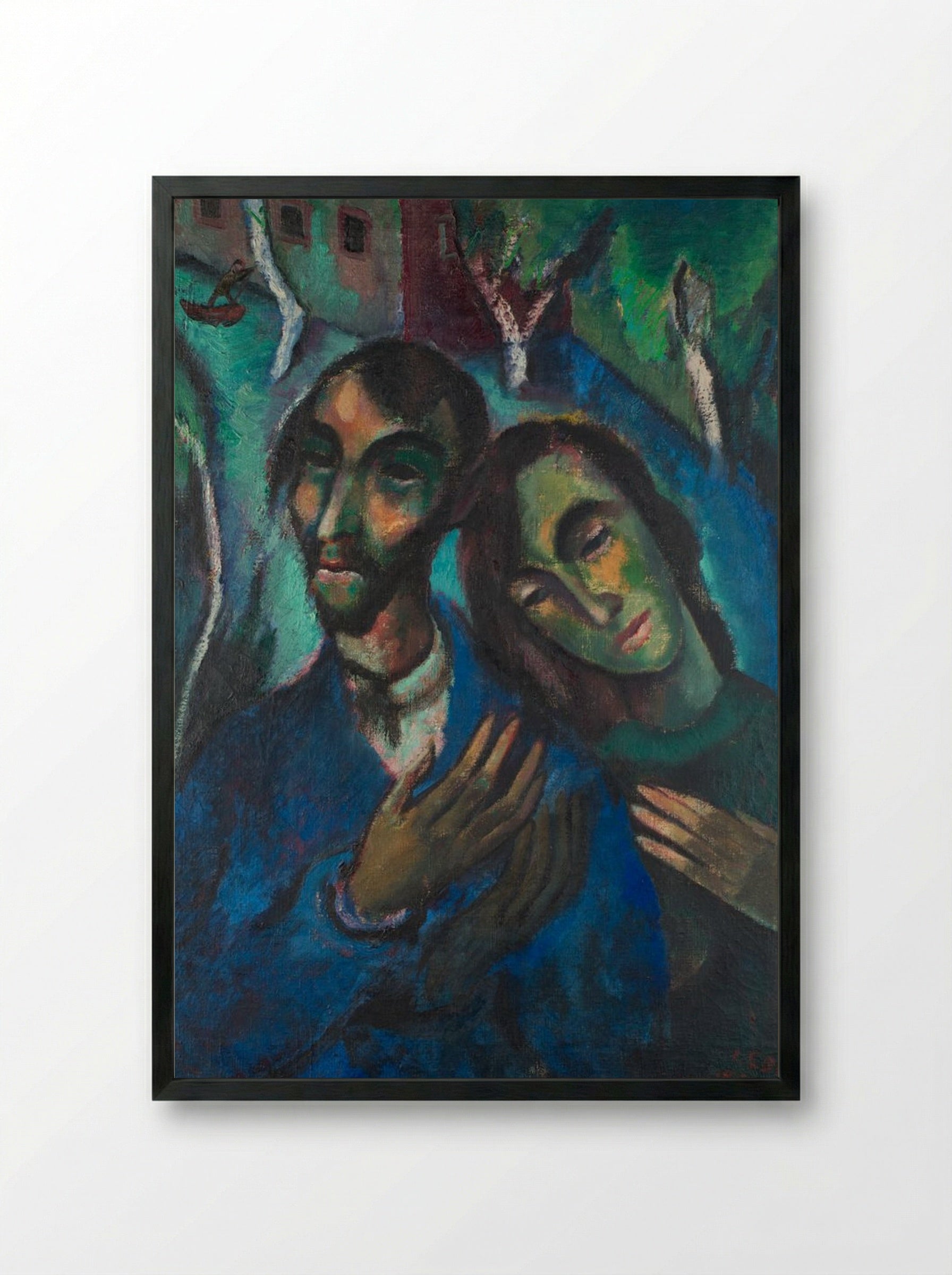 The Lovers - Marc Chagall - Framed Print Black