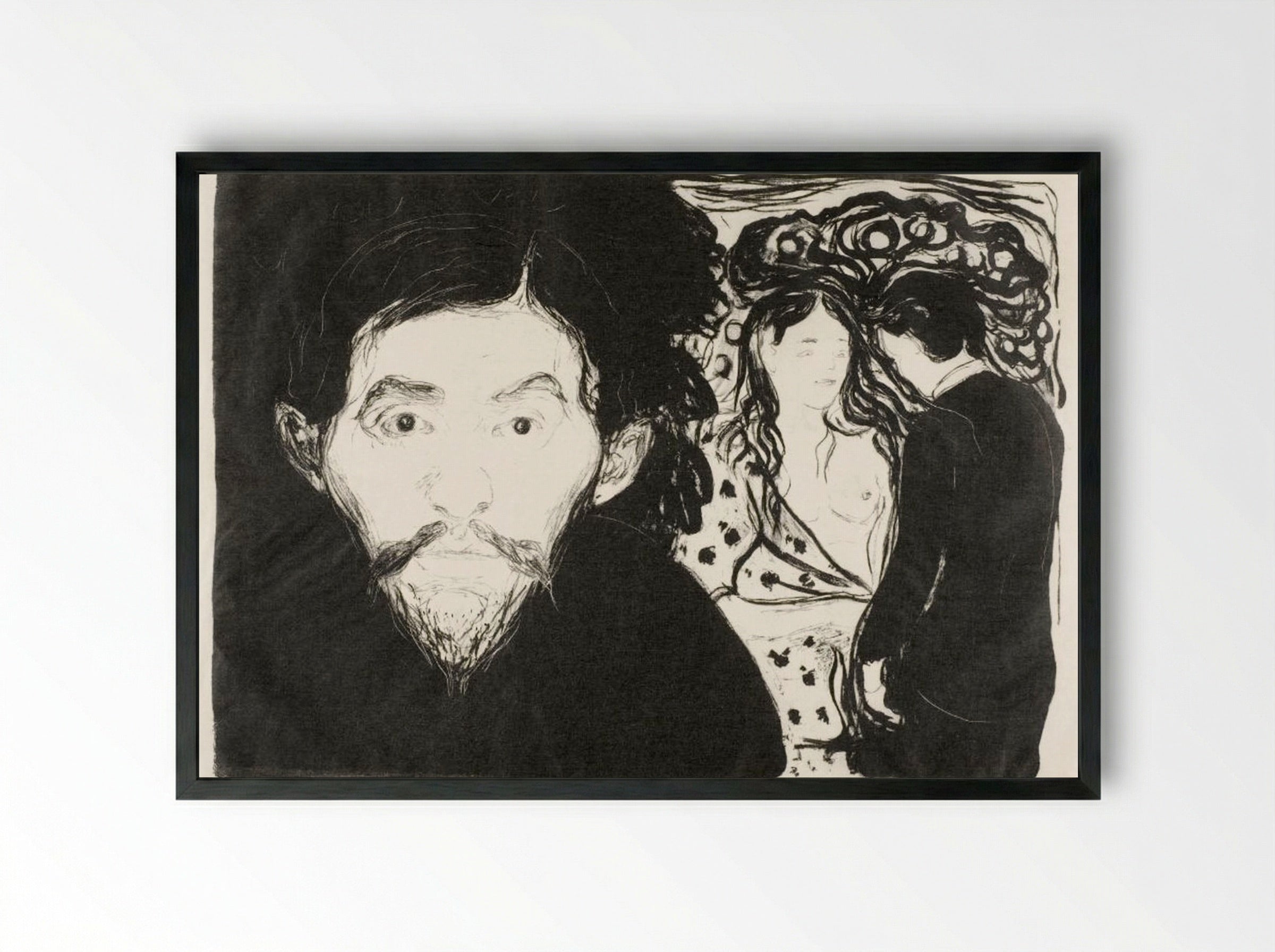 Jealousy I - Edvard Munch - Framed Print Black