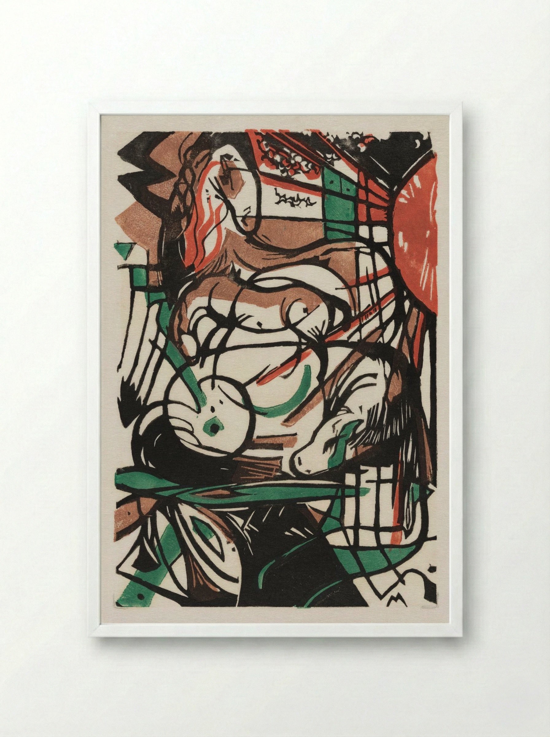 The Birth of Horses - Franz Marc - Framed Print White