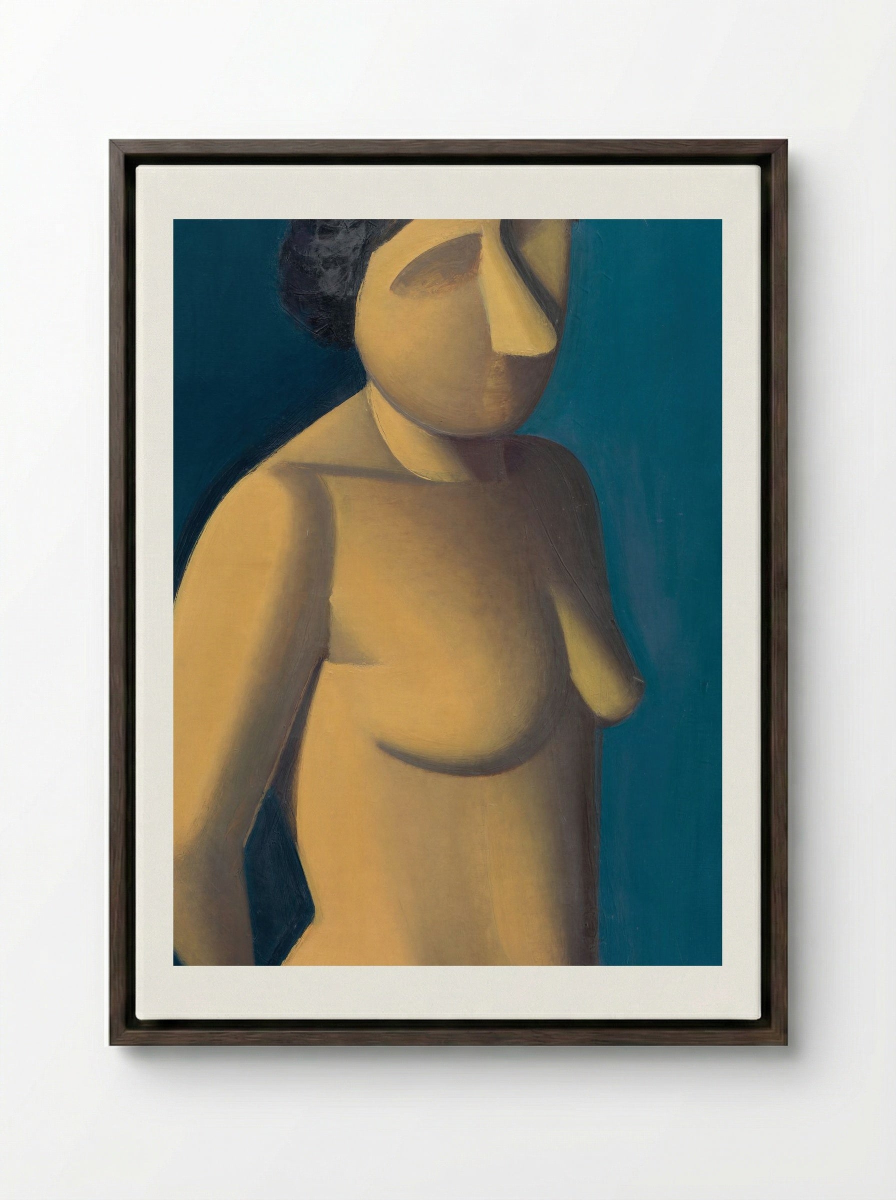 Female Model - Vilhelm Lundstrøm - Framed Canvas Dark Wood