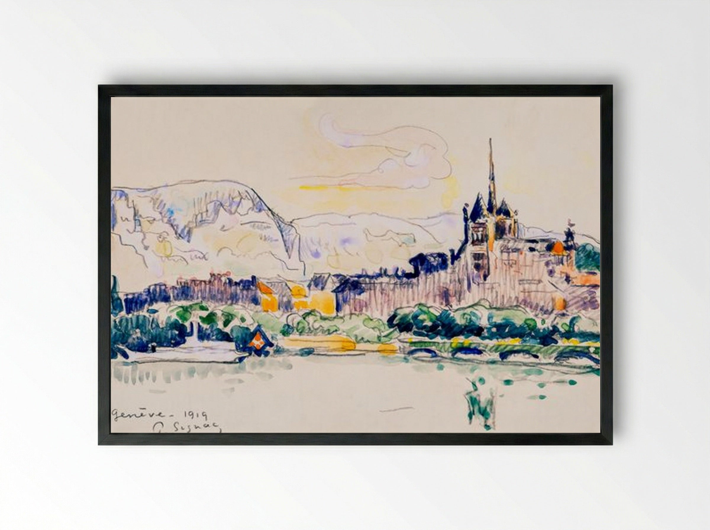 Geneva, 1919 - Paul Signac - Framed Print Black