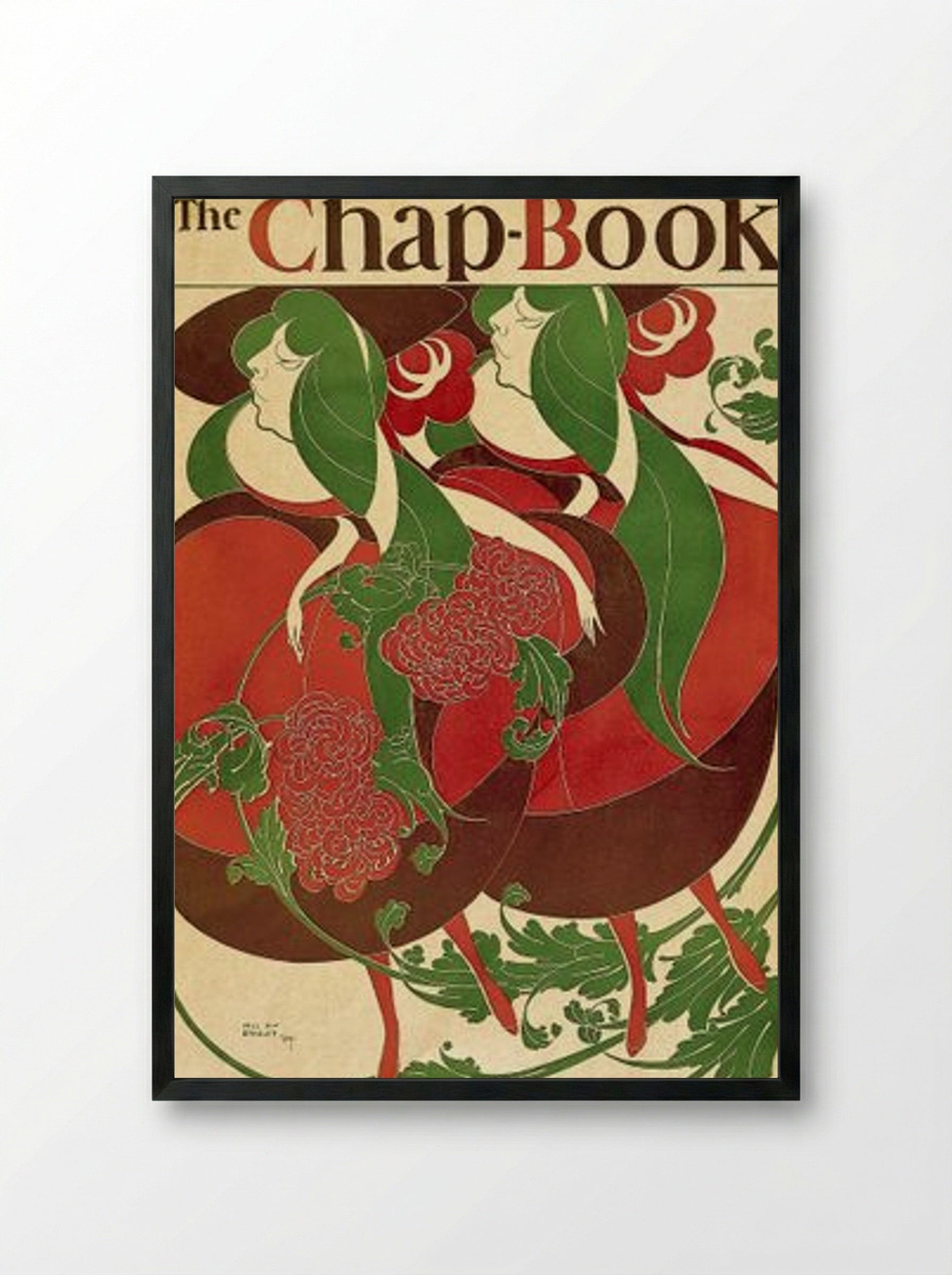 The Chap-Book: The Twins, May (Cover Design) - Will H. Bradley - Framed Print Black