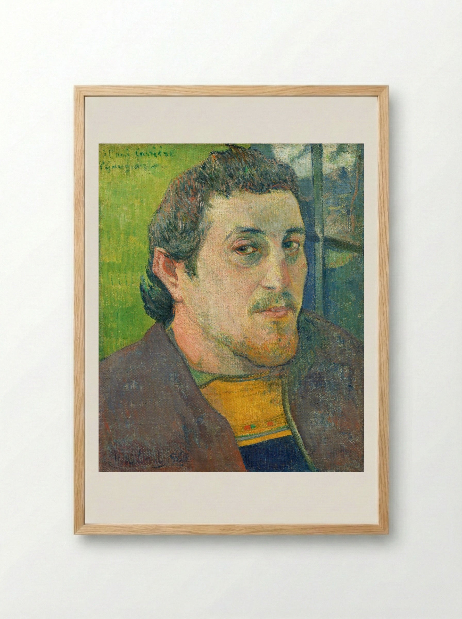 Self-Portrait Dedicated to Carrière - Paul Gauguin - Framed Print Wood