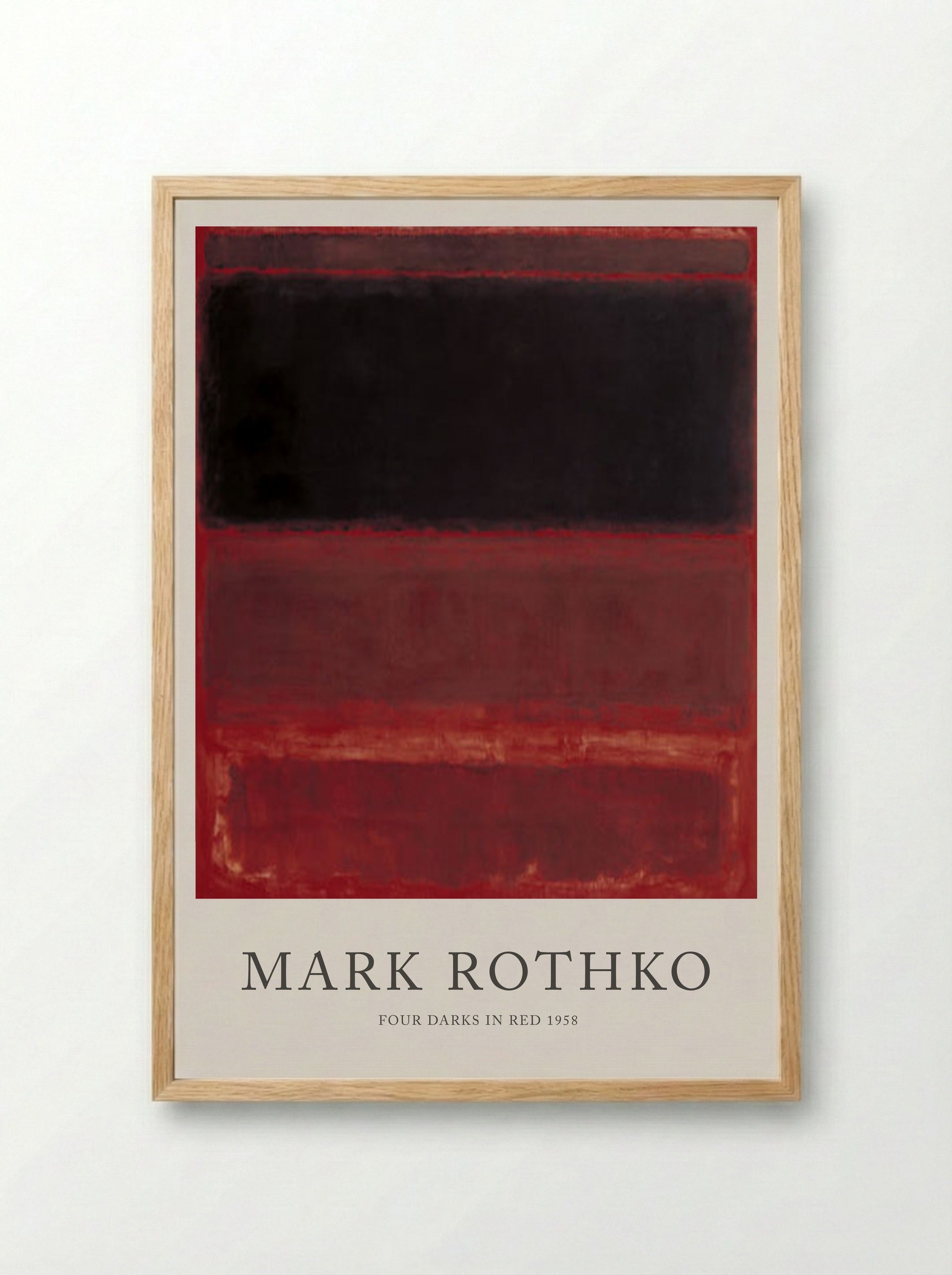 Four Darks in Red - Mark Rothko - Framed Print Wood