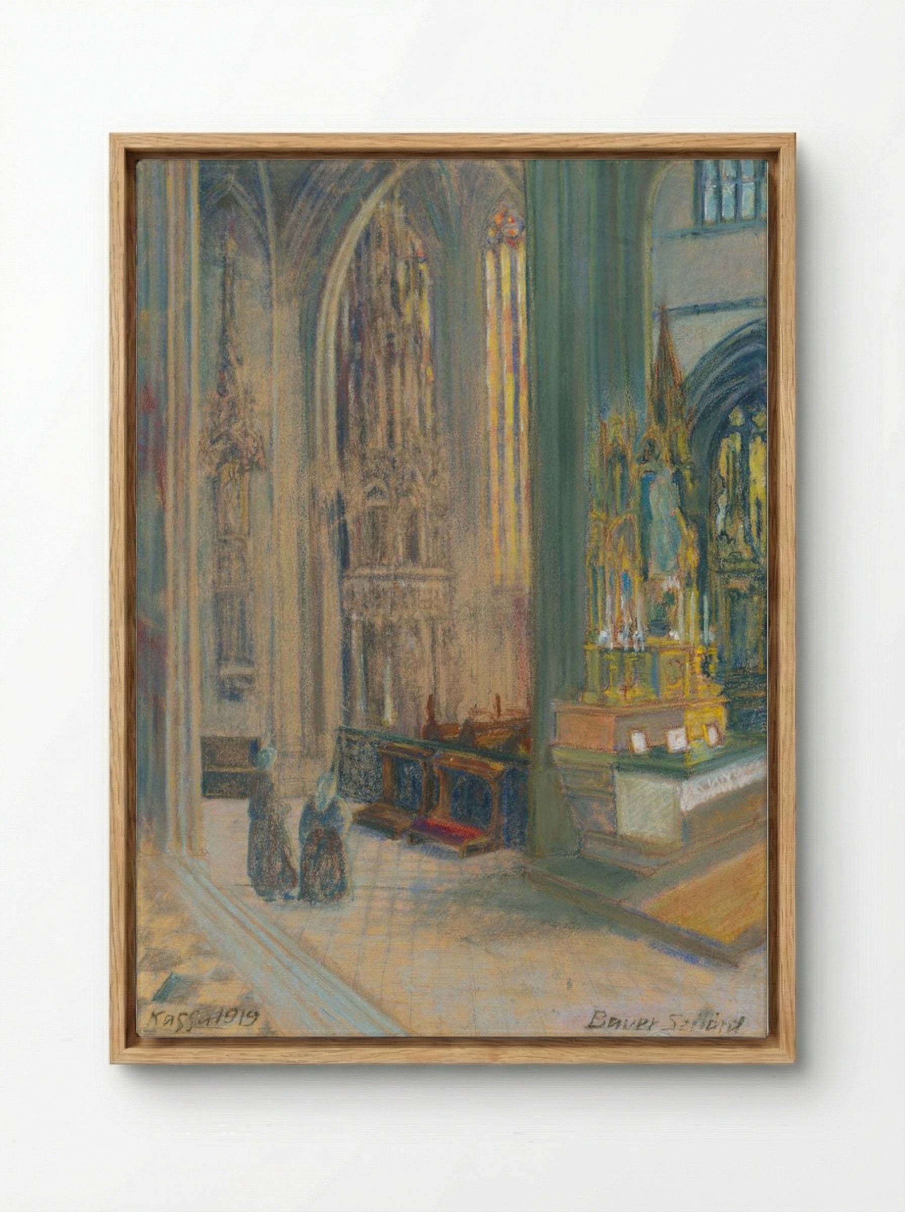 Interior of Košice Cathedral - Konstantin Bauer - Framed Canvas Wood