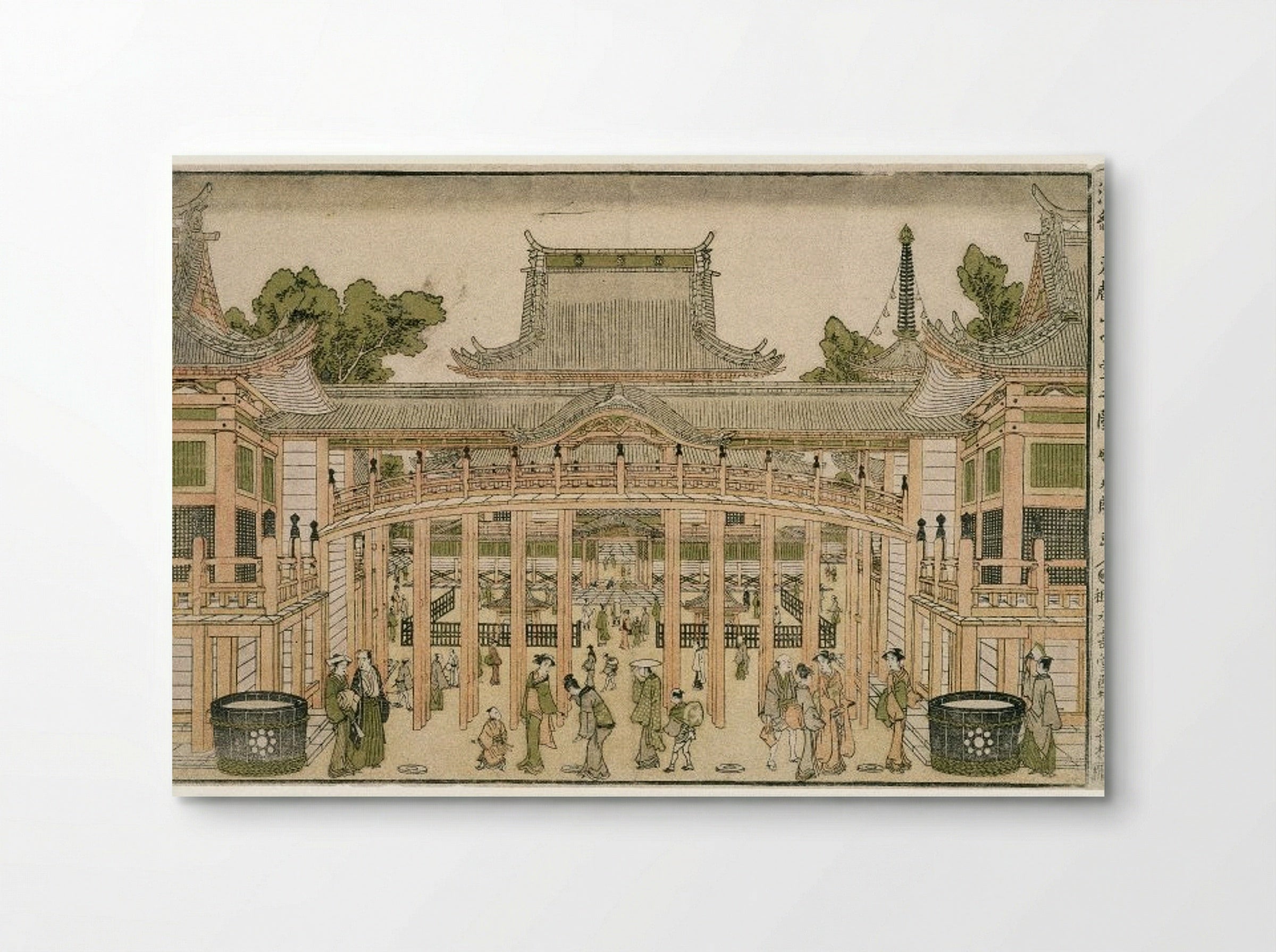 Inside the Courtyard of the Toeizan Temple at Ueno - Utagawa Toyoharu - Poster