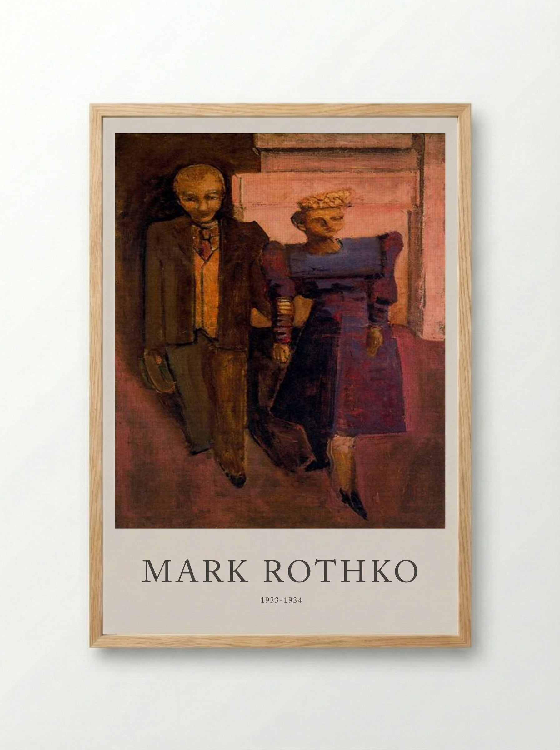 Untitled (Couple in Cityscape) - Mark Rothko - Framed Print Wood