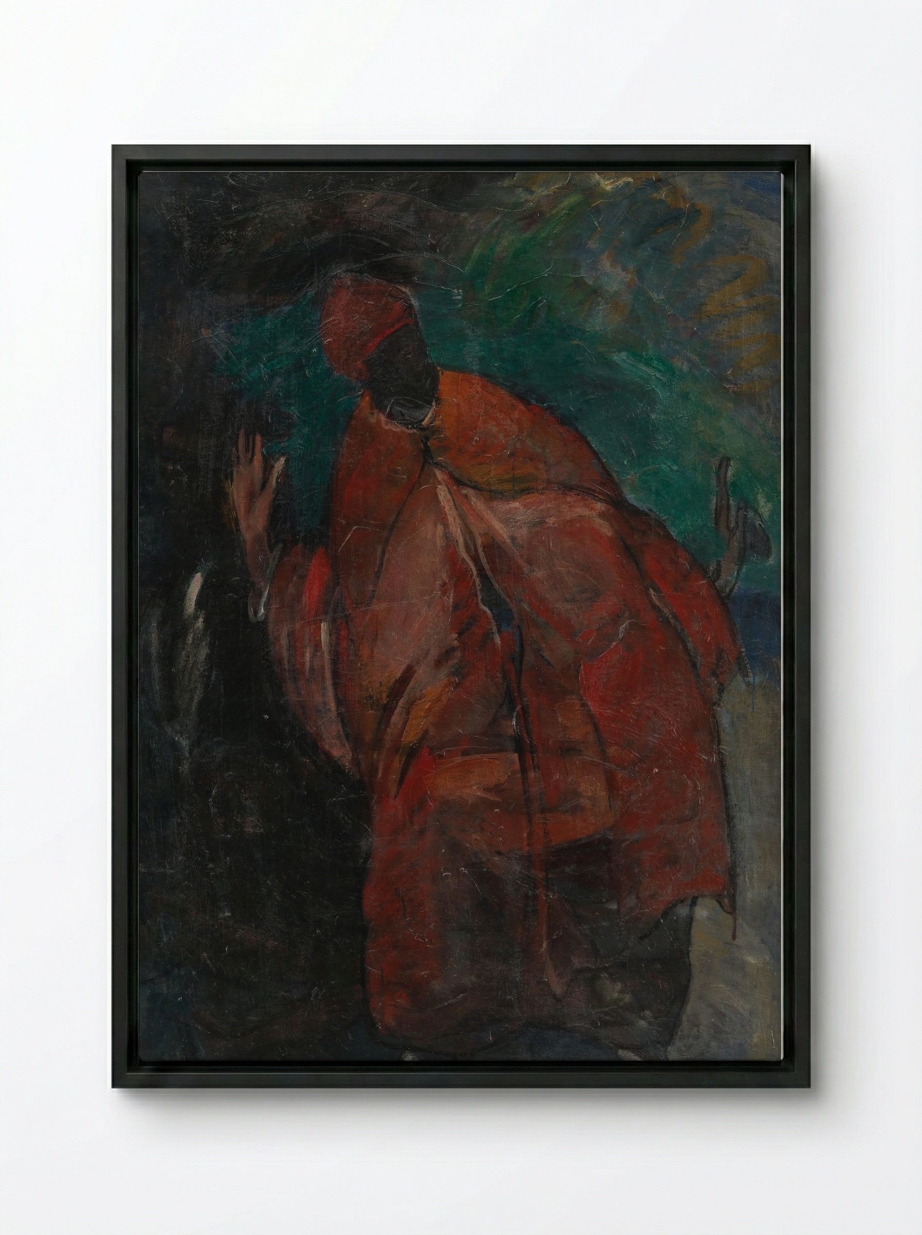 The Black Prophet, Prophets Opus II - Jens Adolf Jerichau - Framed Canvas Black