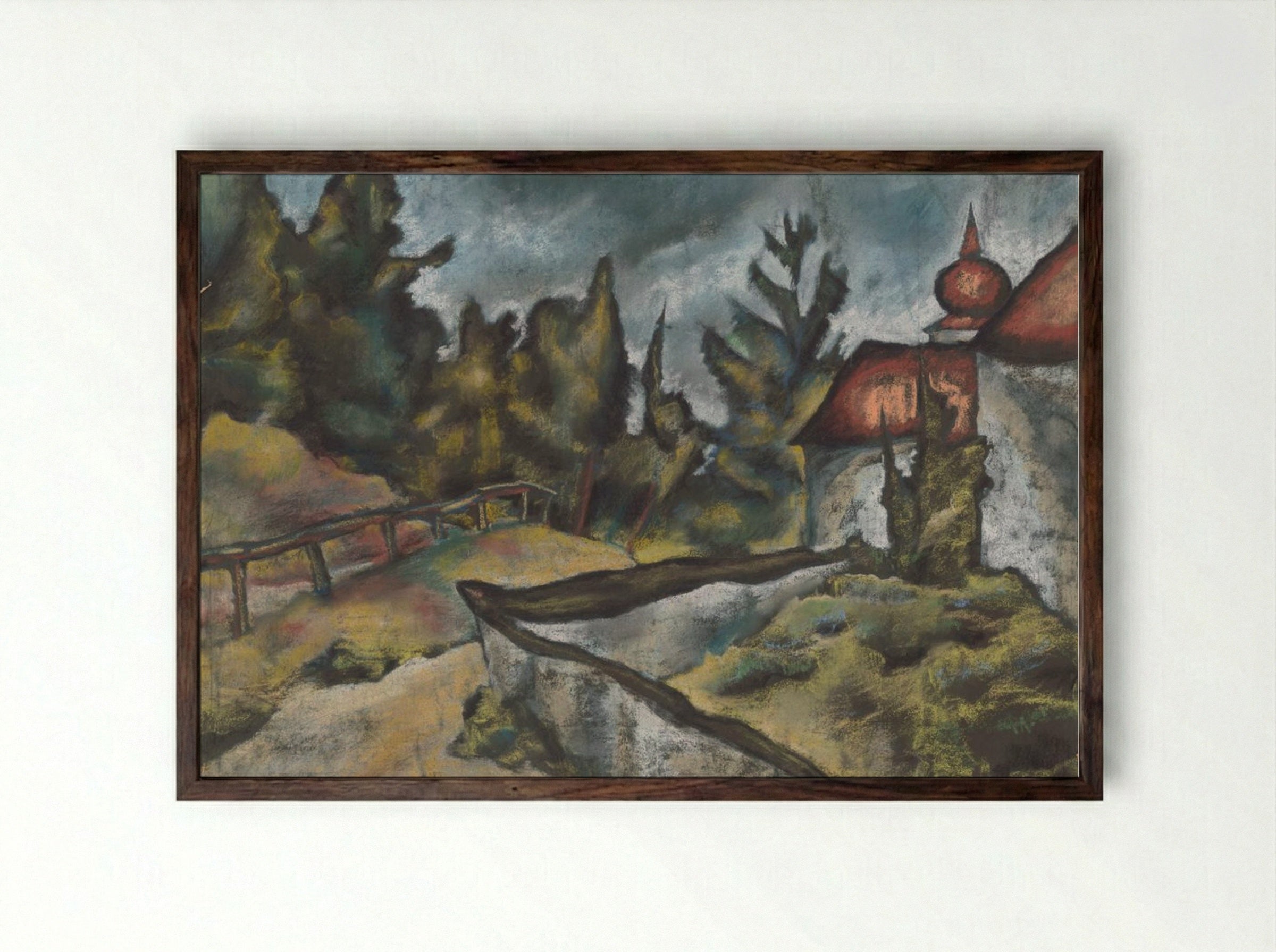 Kosice Calvary - Konstantin Bauer - Framed Print Dark Wood