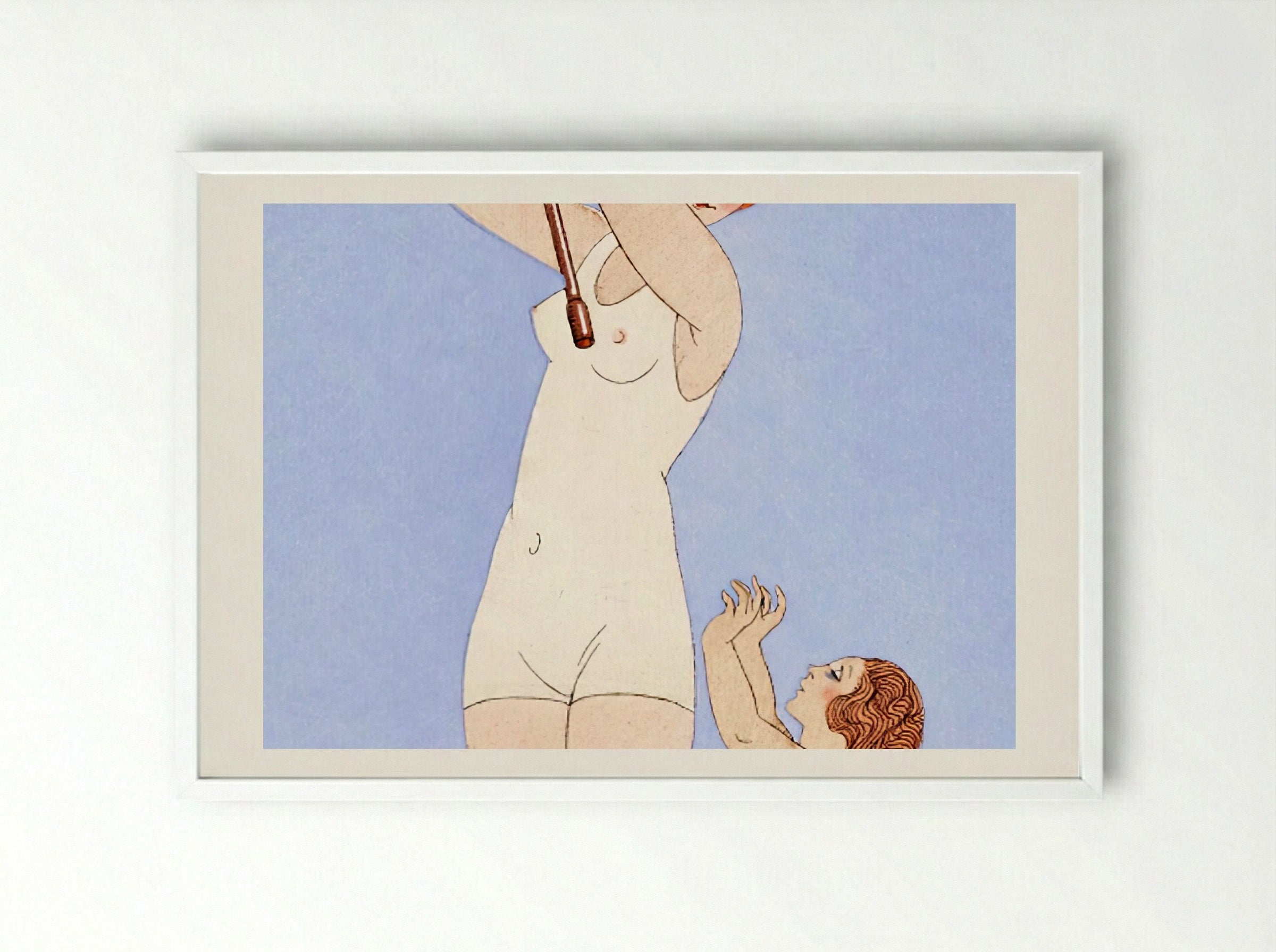 Au Lido, Plate no. 14 - George Barbier - Framed Print White