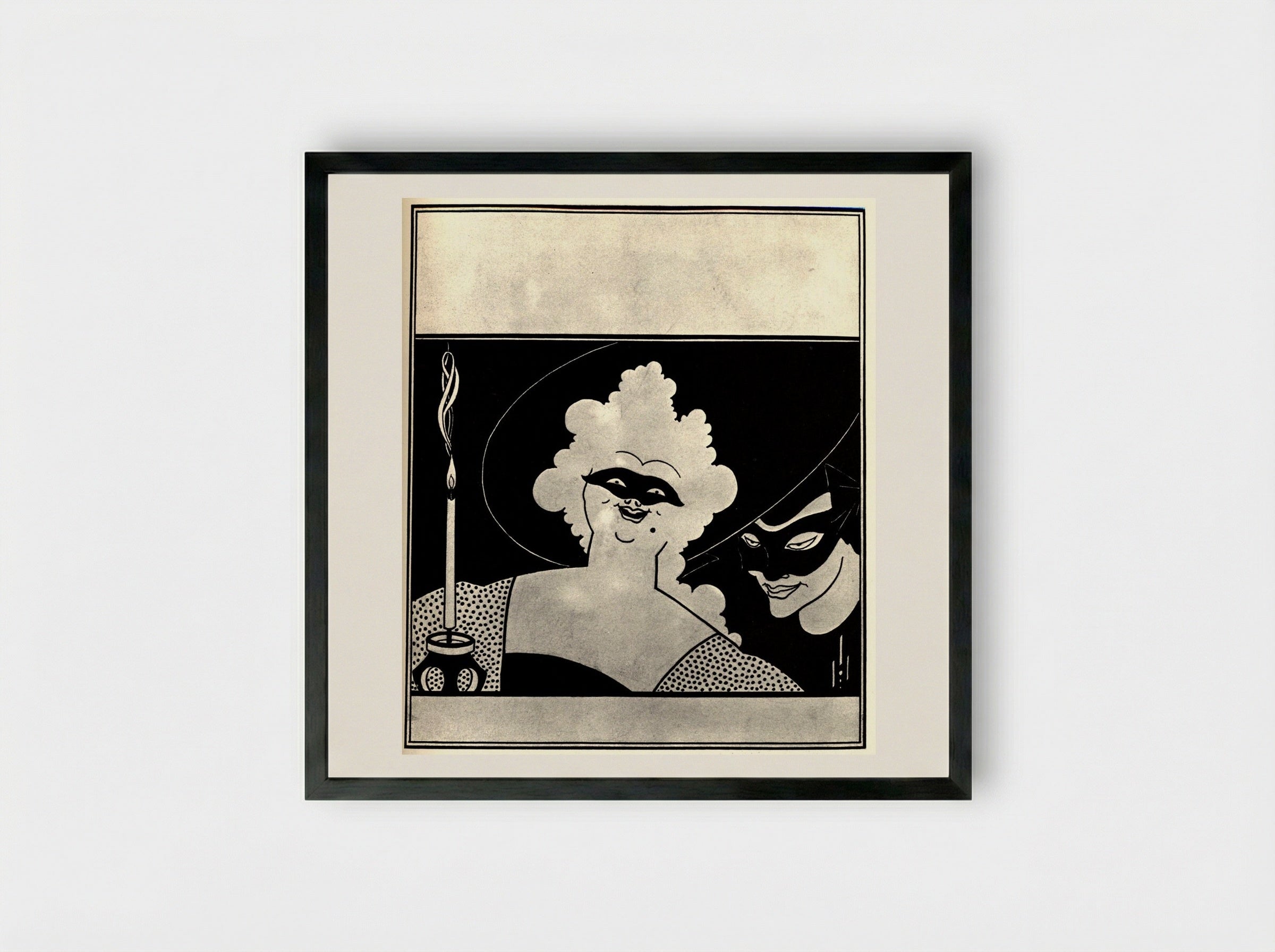 Frontispiece for 'The Yellow Book' - Aubrey Beardsley - Framed Print Black