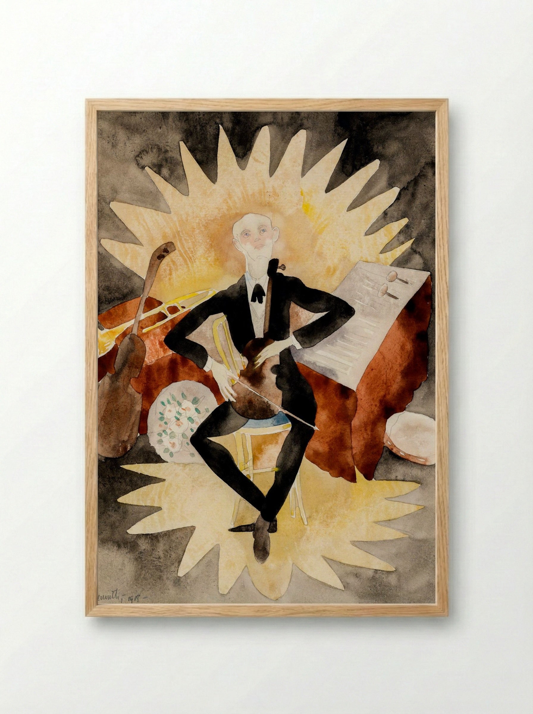 The Musician - Charles Demuth - Framed Print Wood