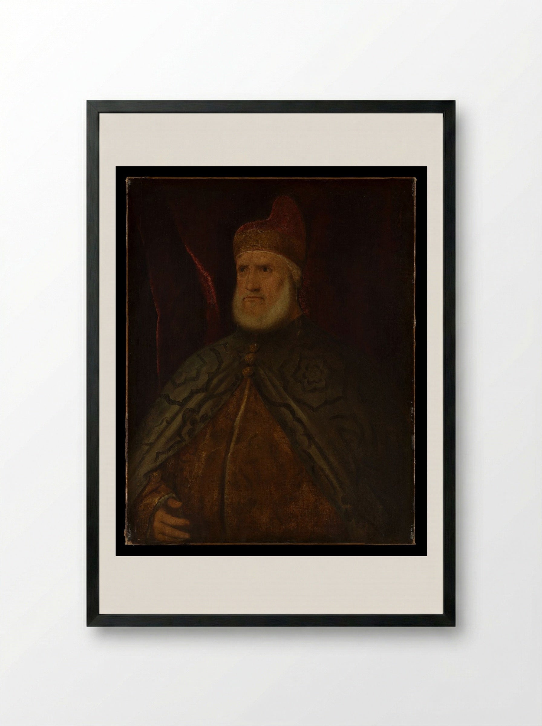 Doge Andrea Gritti - Titian - Framed Print Black